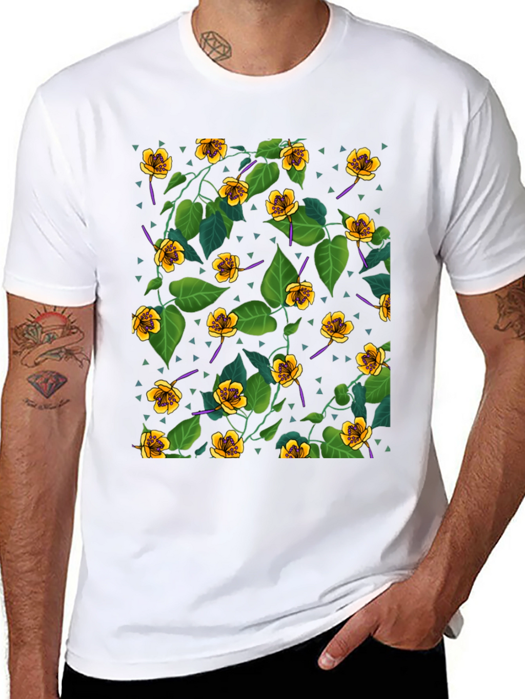 Floral Print Crew Neck T-Shirt