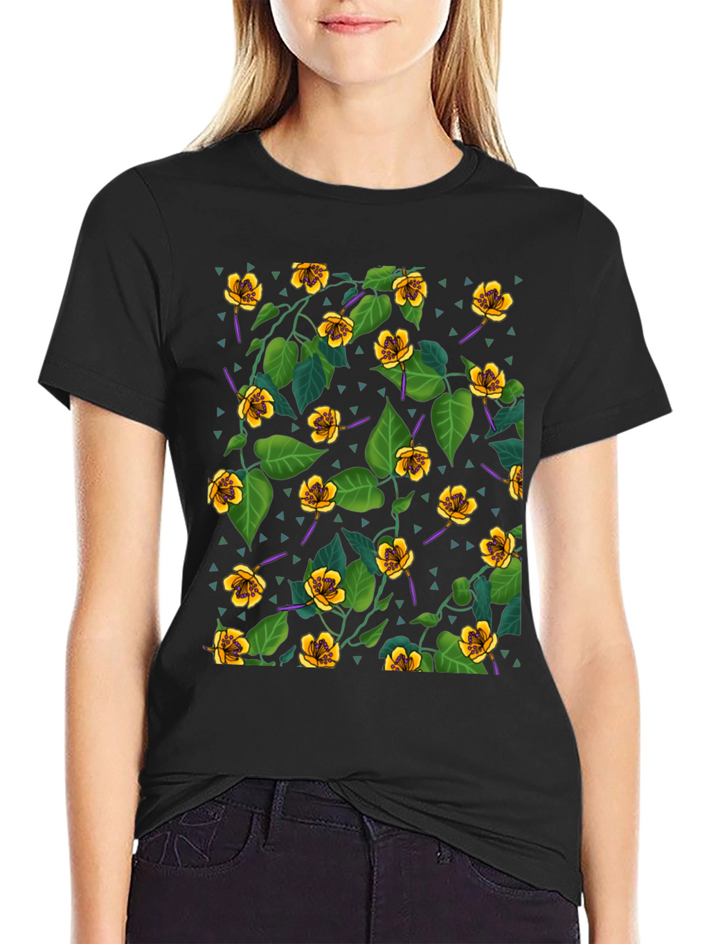 Floral Print Crew Neck T-Shirt