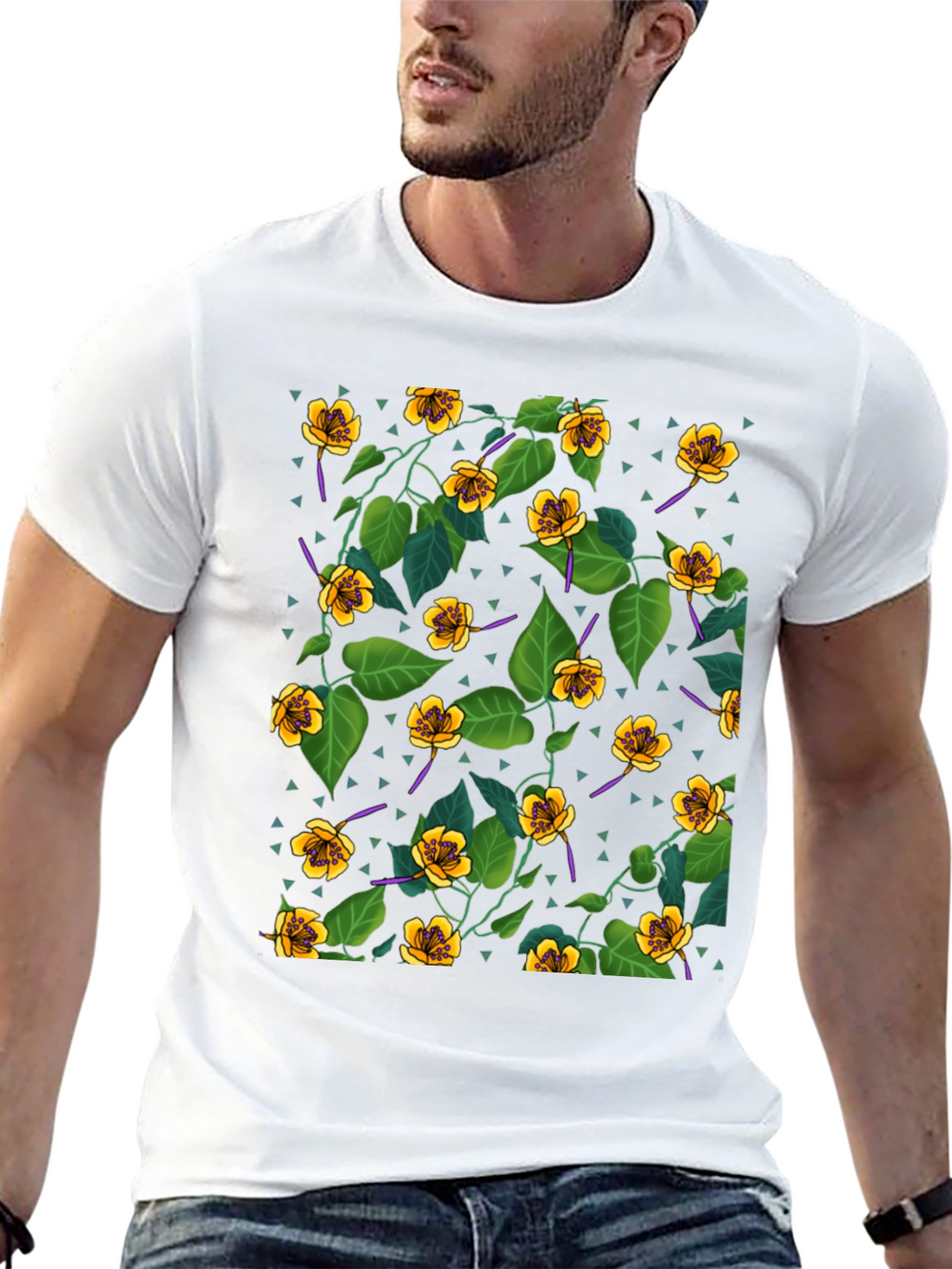 Floral Print Crew Neck T-Shirt
