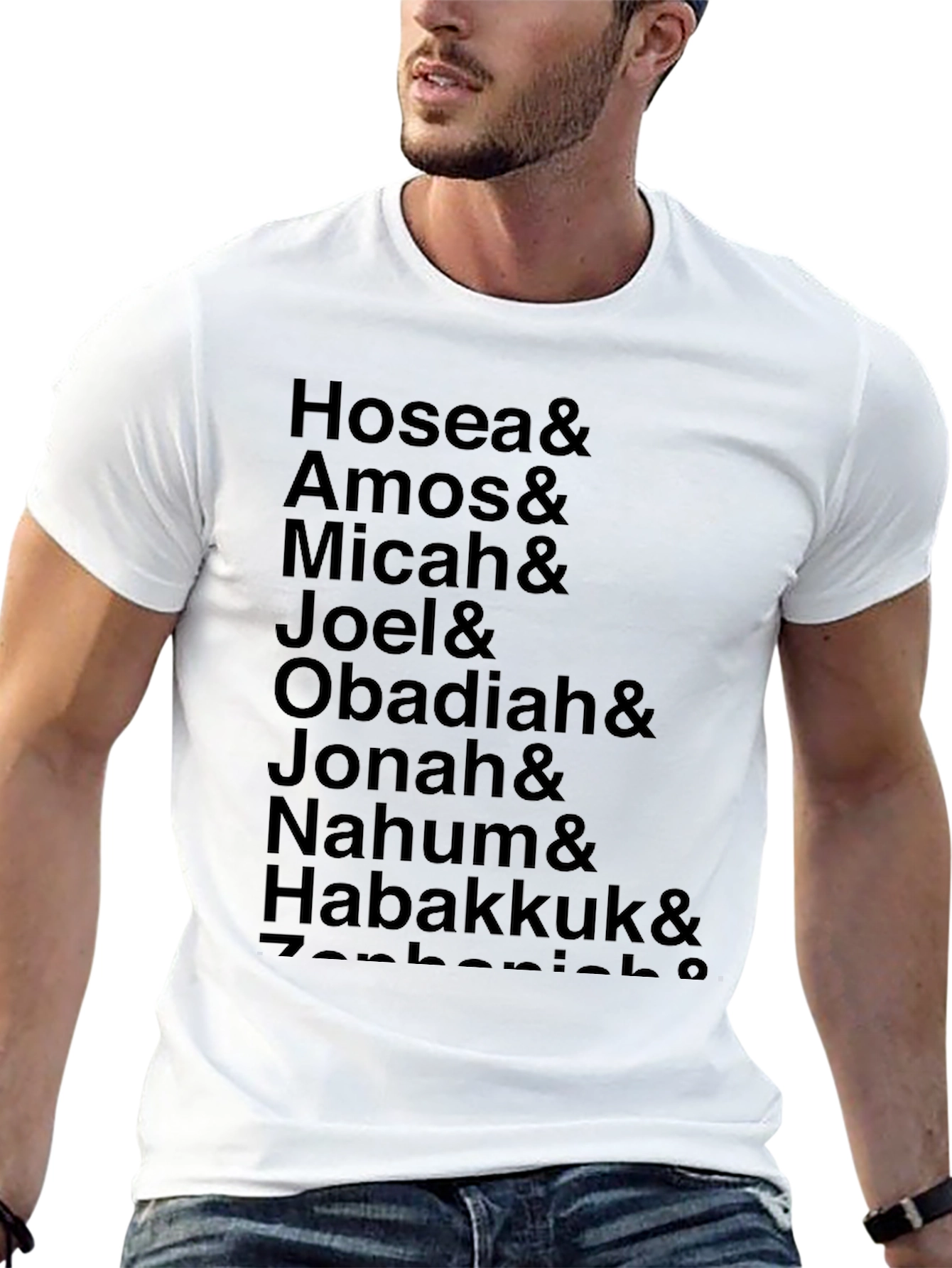 Mens Black T-Shirt With Religious List