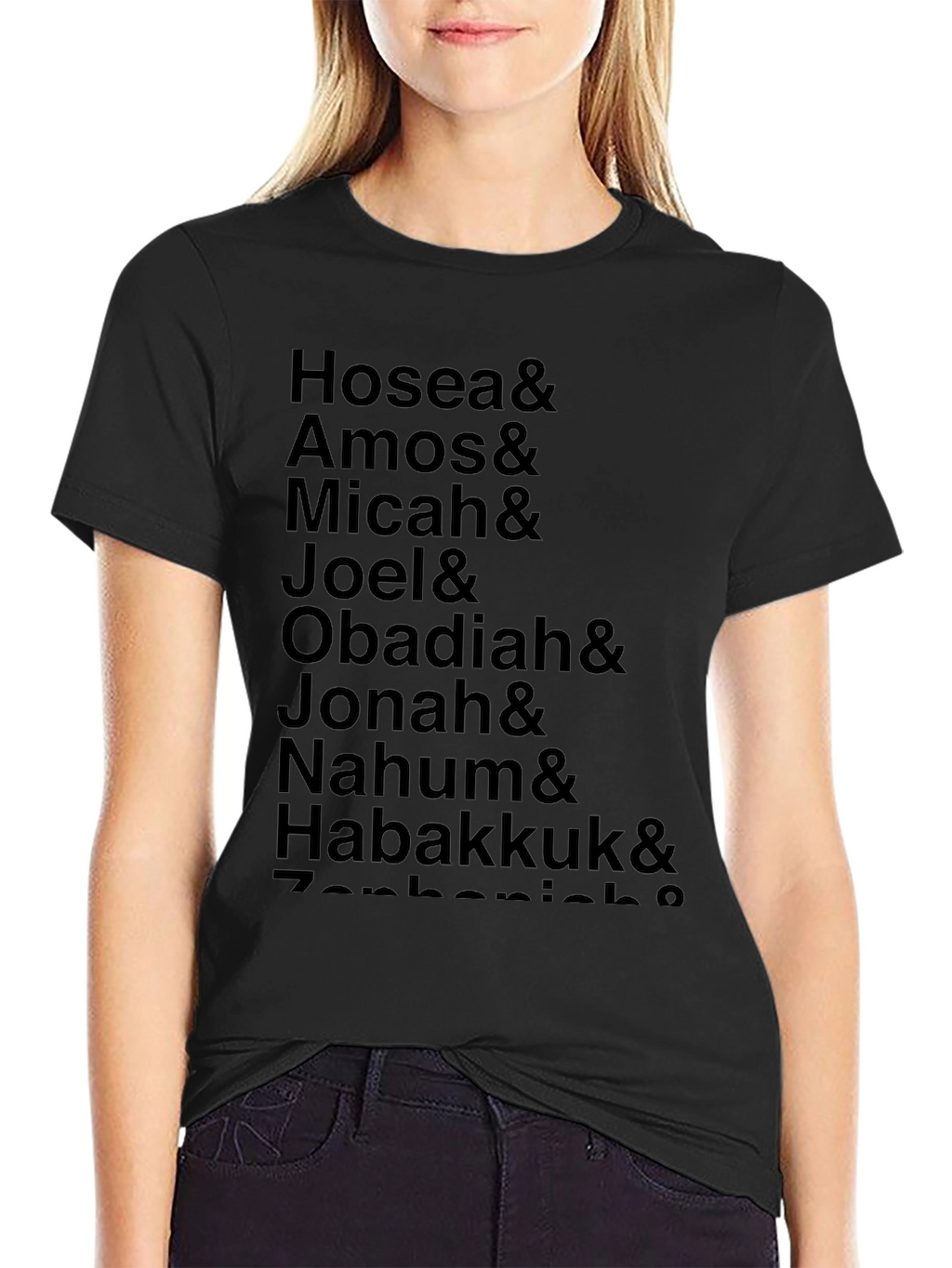 Mens Black T-Shirt With Religious List