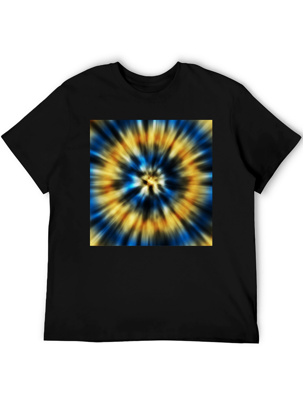 Vibrant Tie-Dye Graphic Black T-Shirt