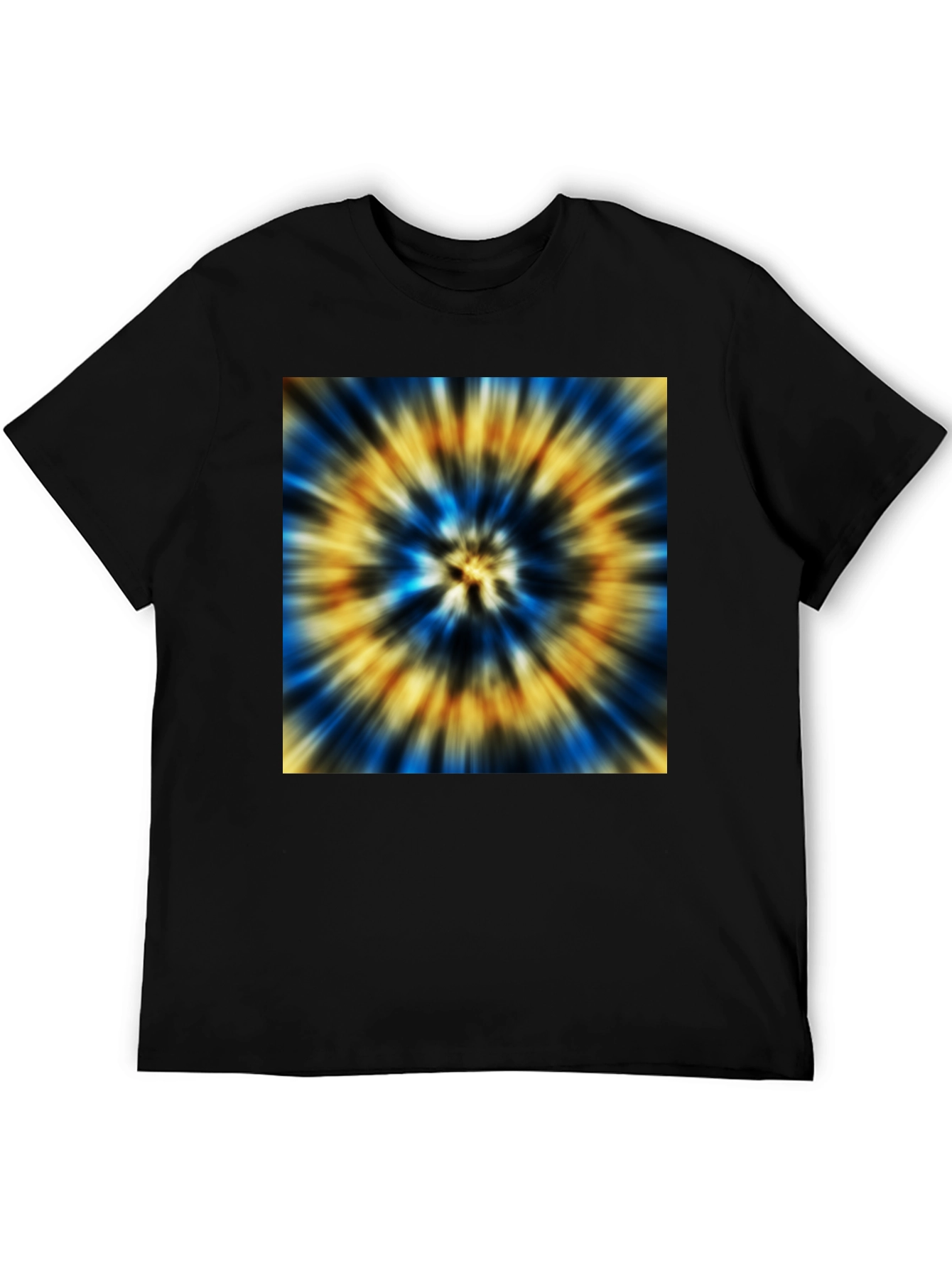 Vibrant Tie-Dye Graphic Black T-Shirt
