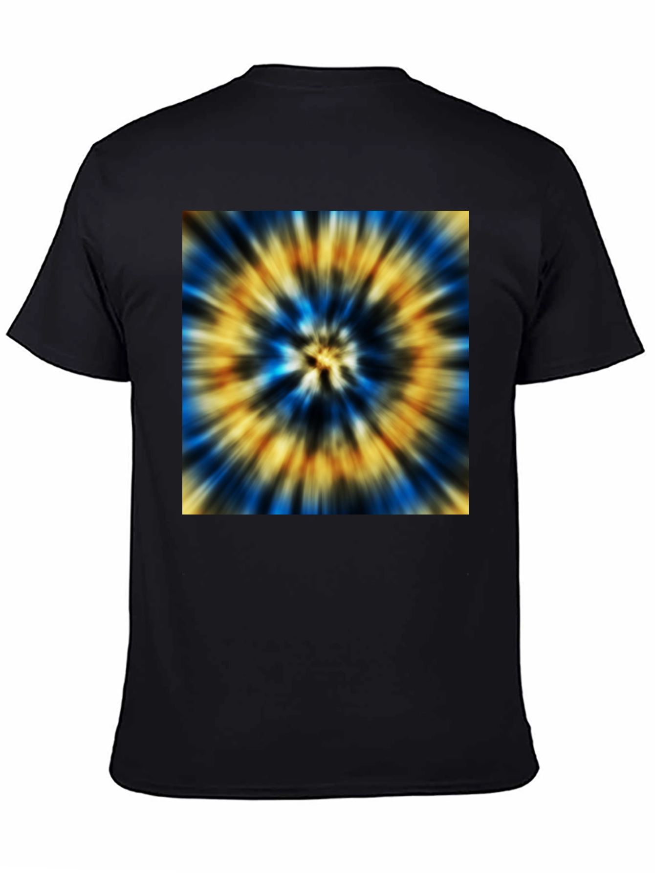 Vibrant Tie-Dye Graphic Black T-Shirt