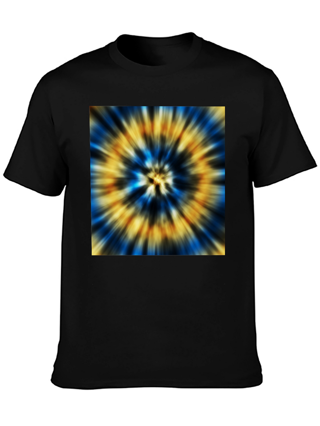 Vibrant Tie-Dye Graphic Black T-Shirt