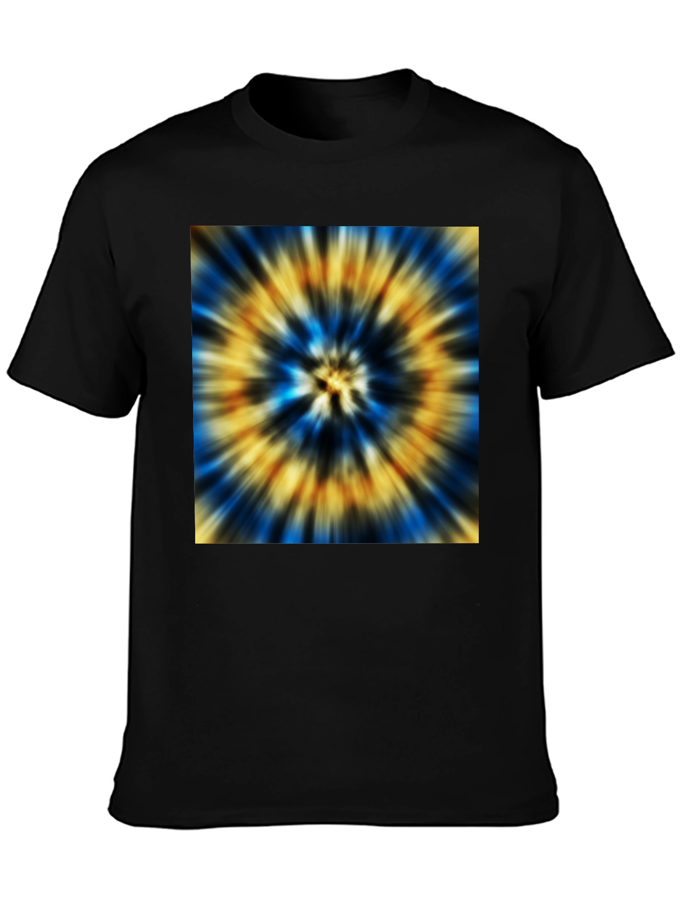 Vibrant Tie-Dye Graphic Black T-Shirt