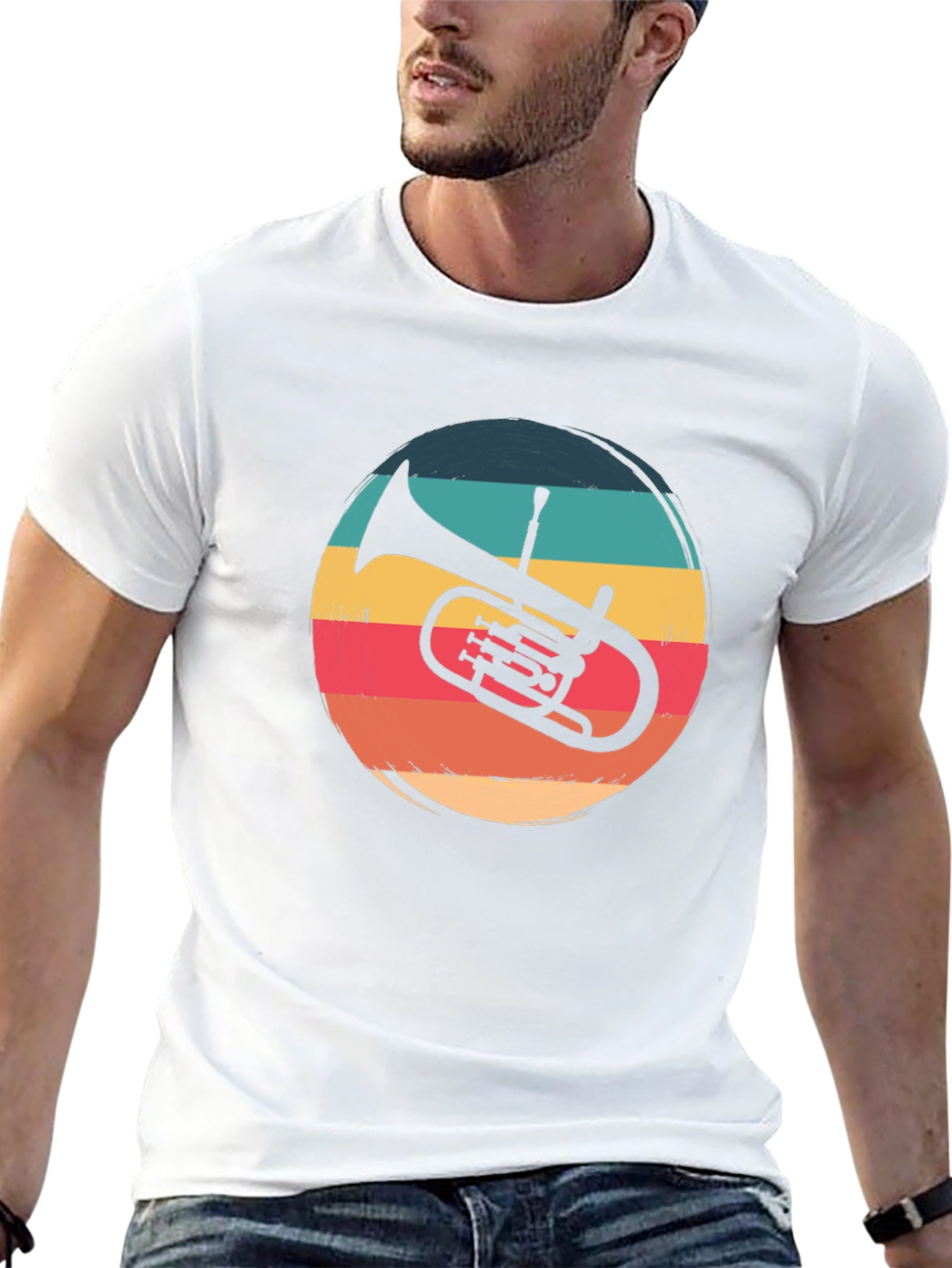 Retro Trombone Graphic Tee - Vintage Music Lover Shirt