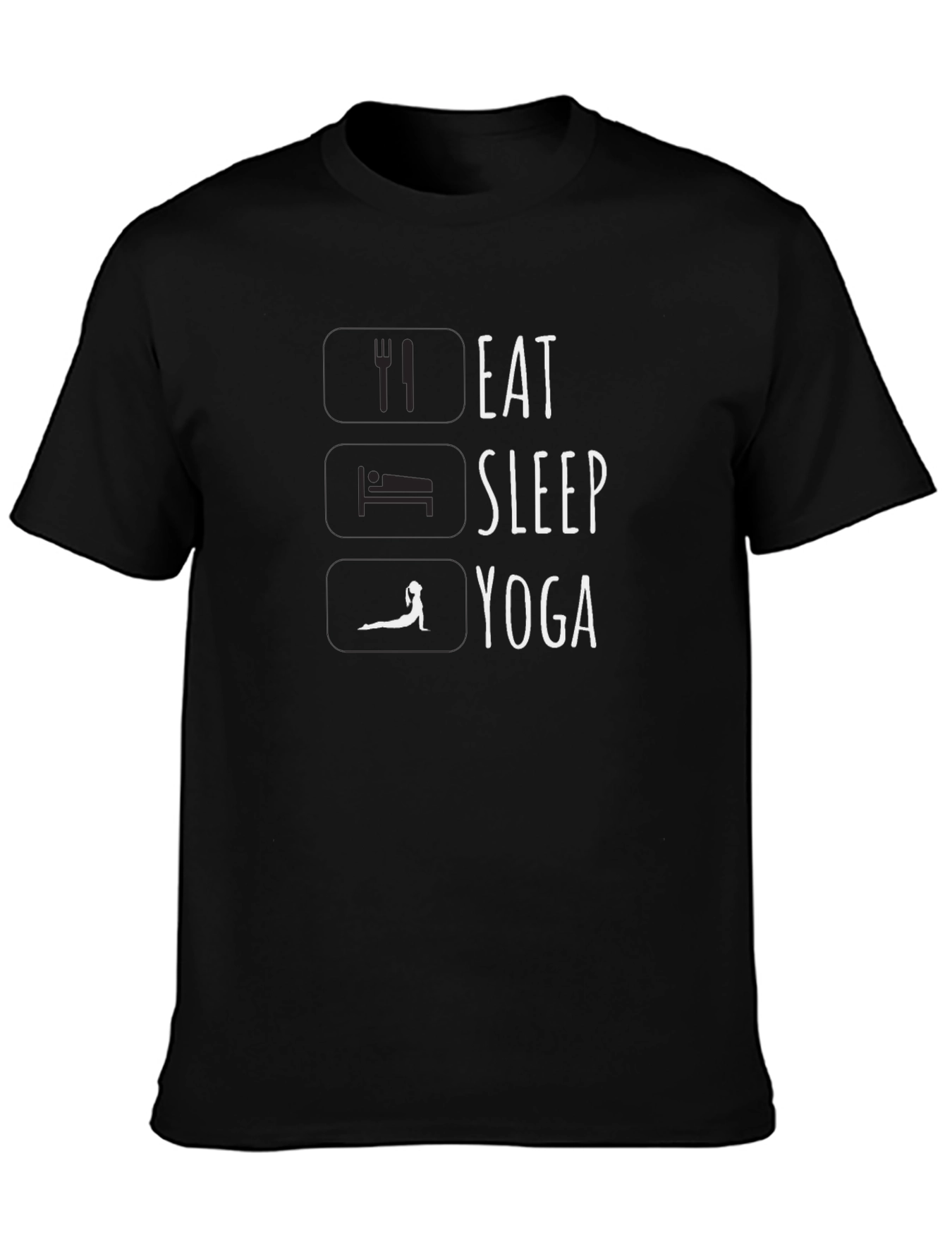 Eat Sleep Yoga Black T-Shirt - Mens Graphic Tee