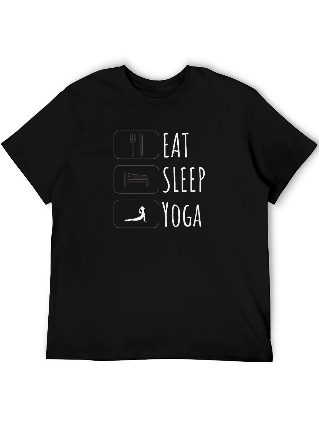 Eat Sleep Yoga Black T-Shirt - Mens Graphic Tee