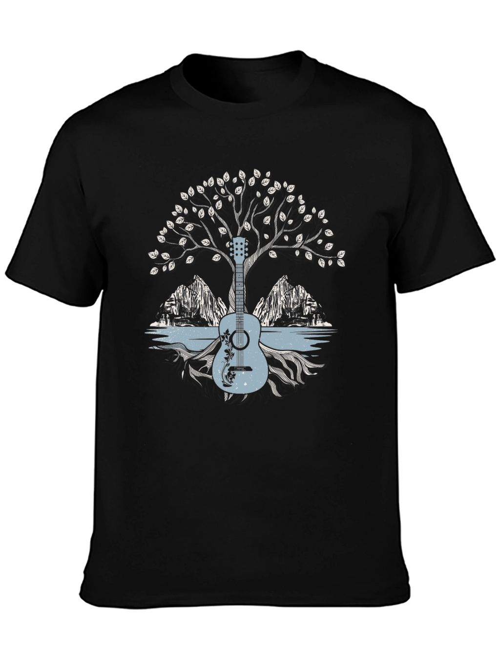 Guitar Tree Graphic Tee - Nature Inspired Music Shirt