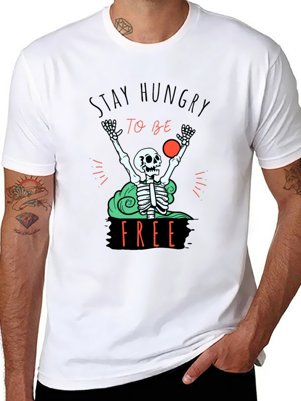Stay Hungry T-Shirt - Skeleton Graphic Tee