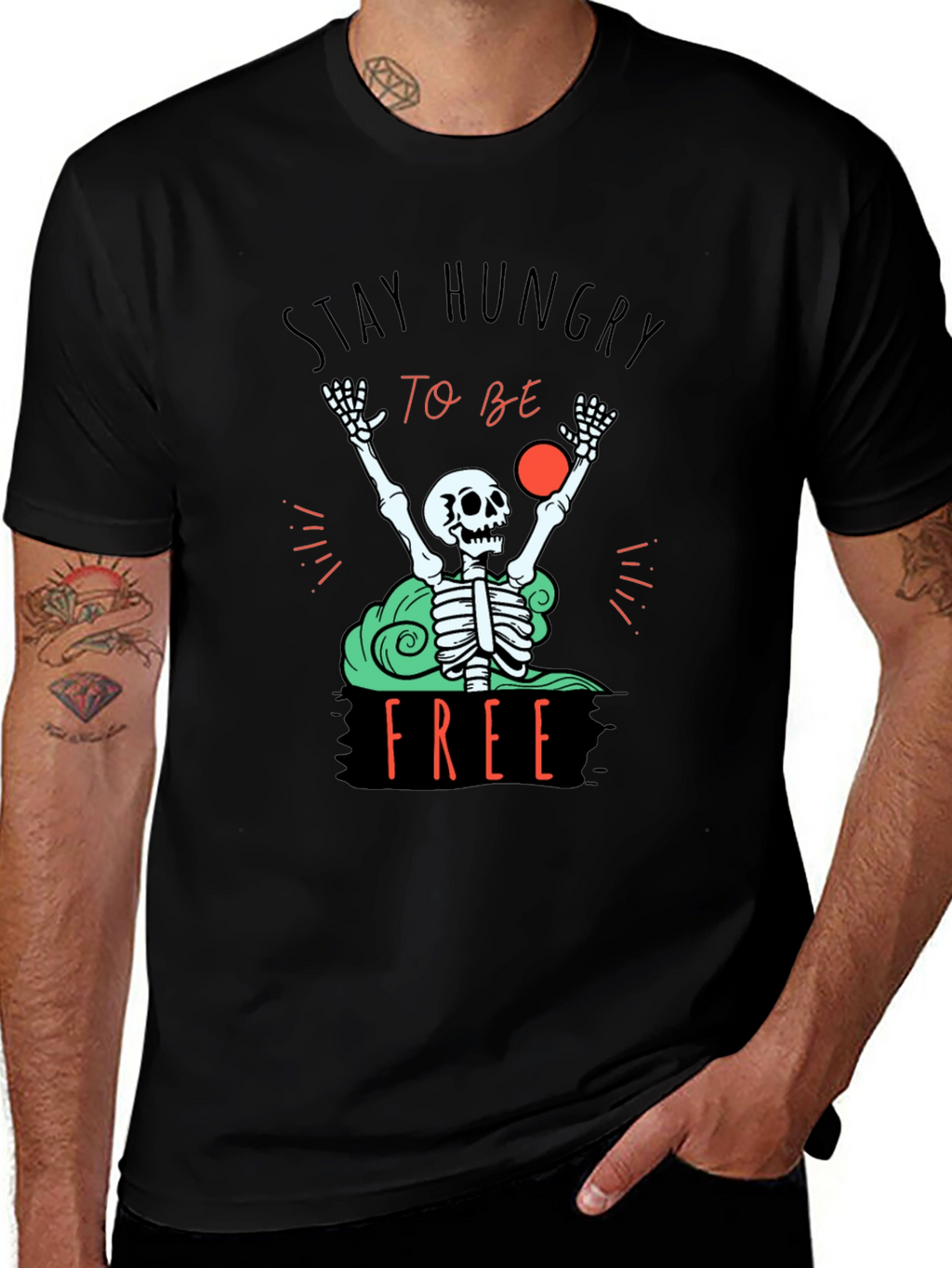 Stay Hungry T-Shirt - Skeleton Graphic Tee