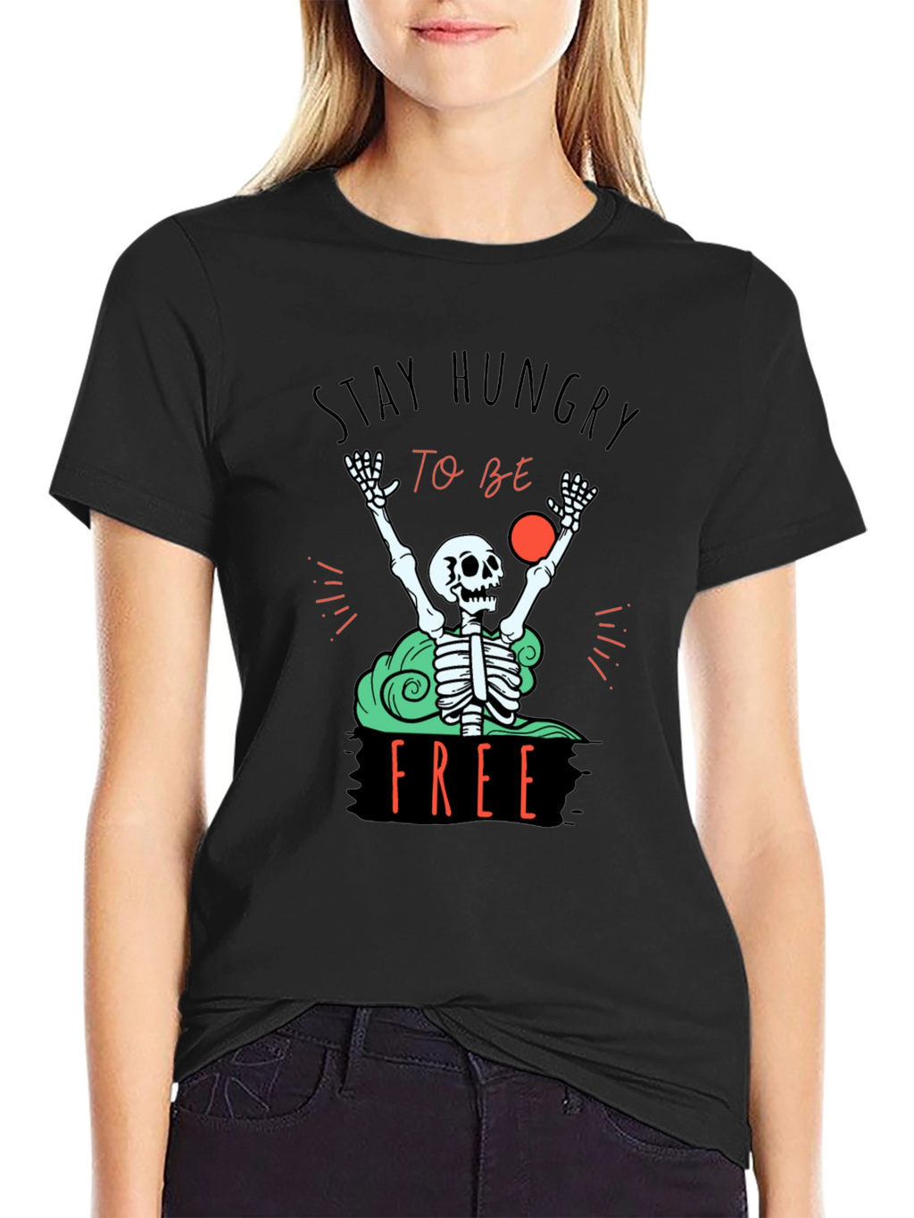Stay Hungry T-Shirt - Skeleton Graphic Tee