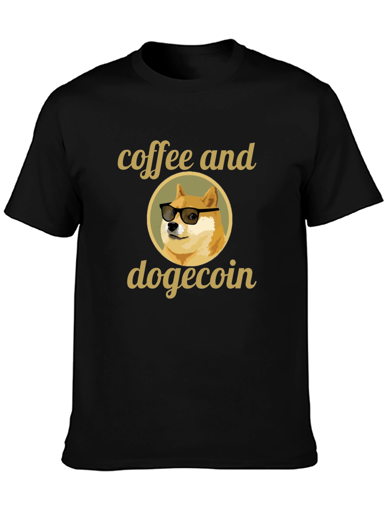 Coffee and Dogecoin Graphic T-Shirt