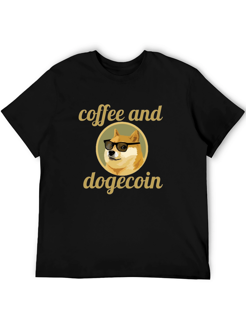 Coffee and Dogecoin Graphic T-Shirt
