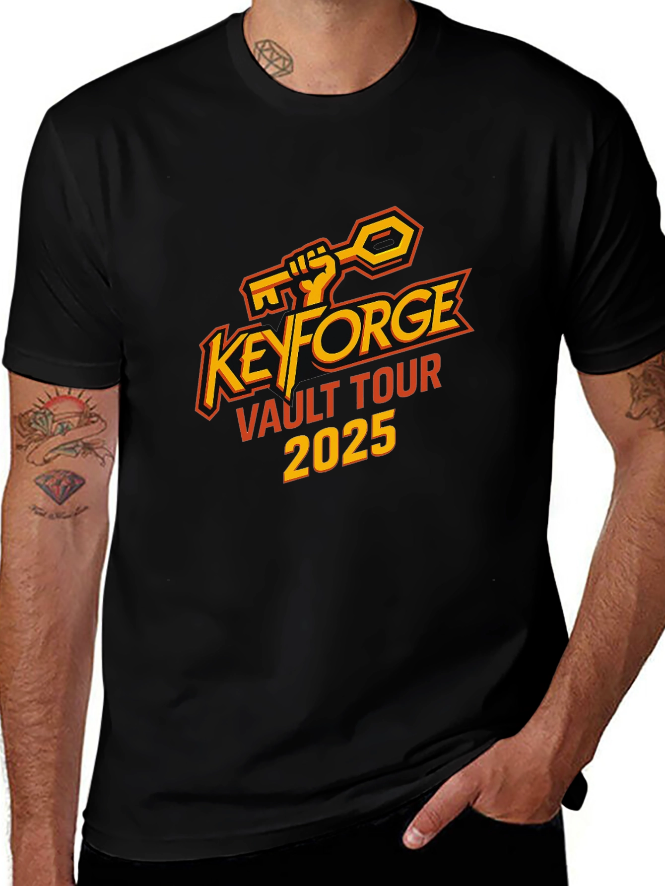 KeyForge Vault Tour 2025 Black T-Shirt