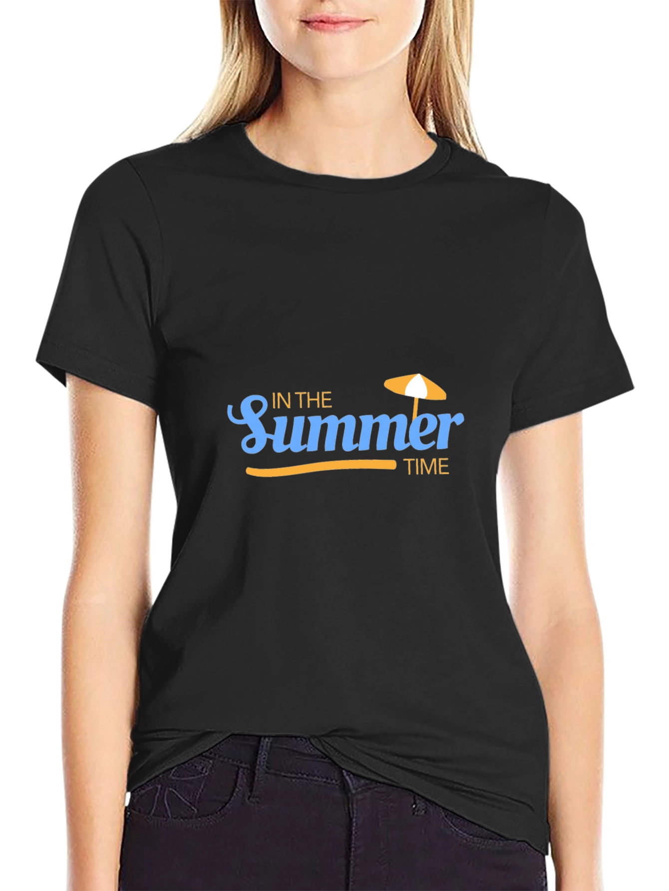 Summer Time Black Graphic Tee