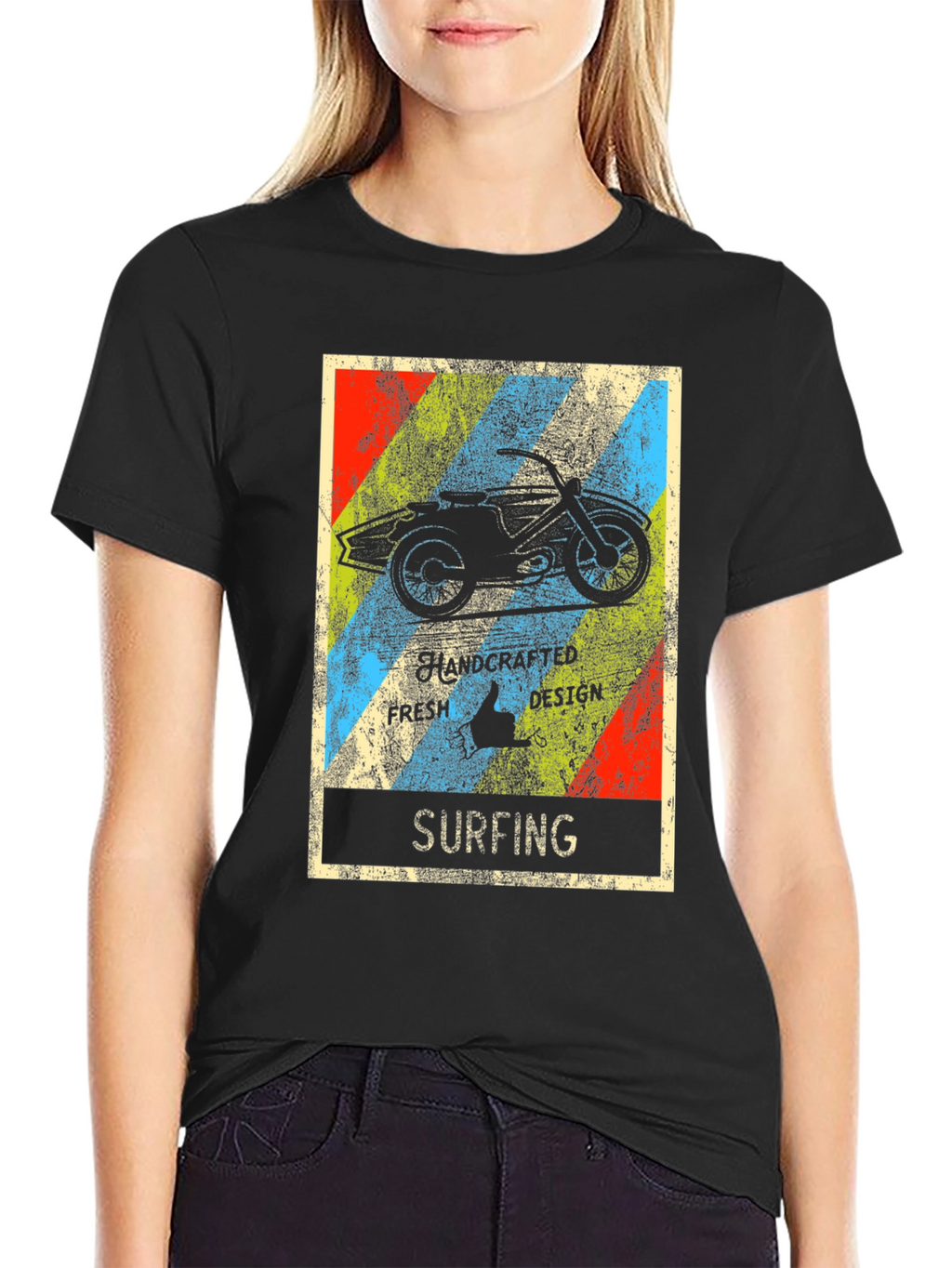 Surfing Motorcycle Graphic T-Shirt