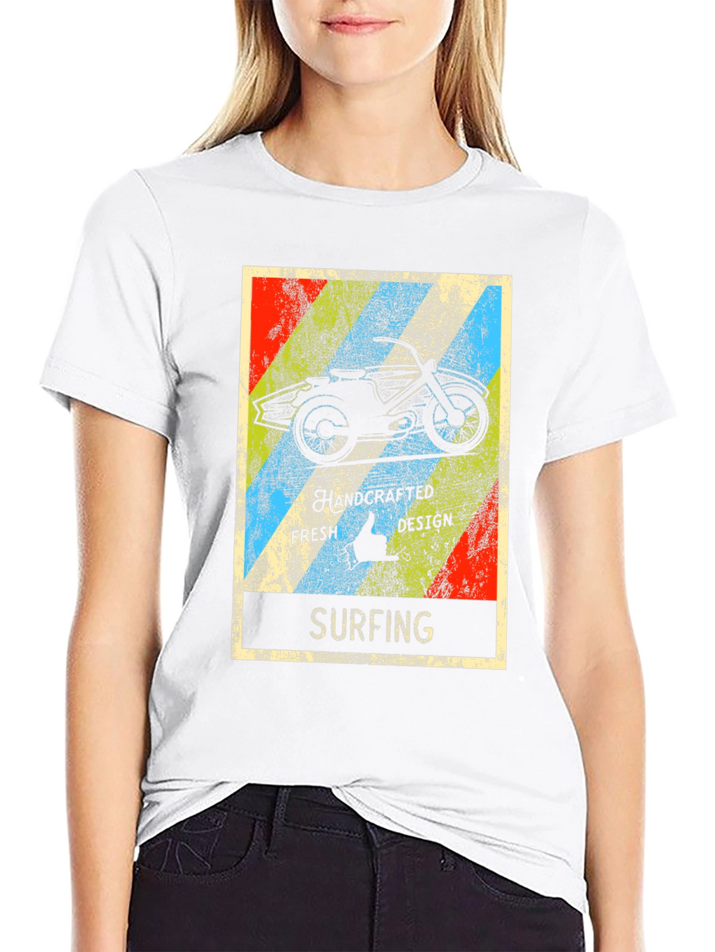 Surfing Motorcycle Graphic T-Shirt