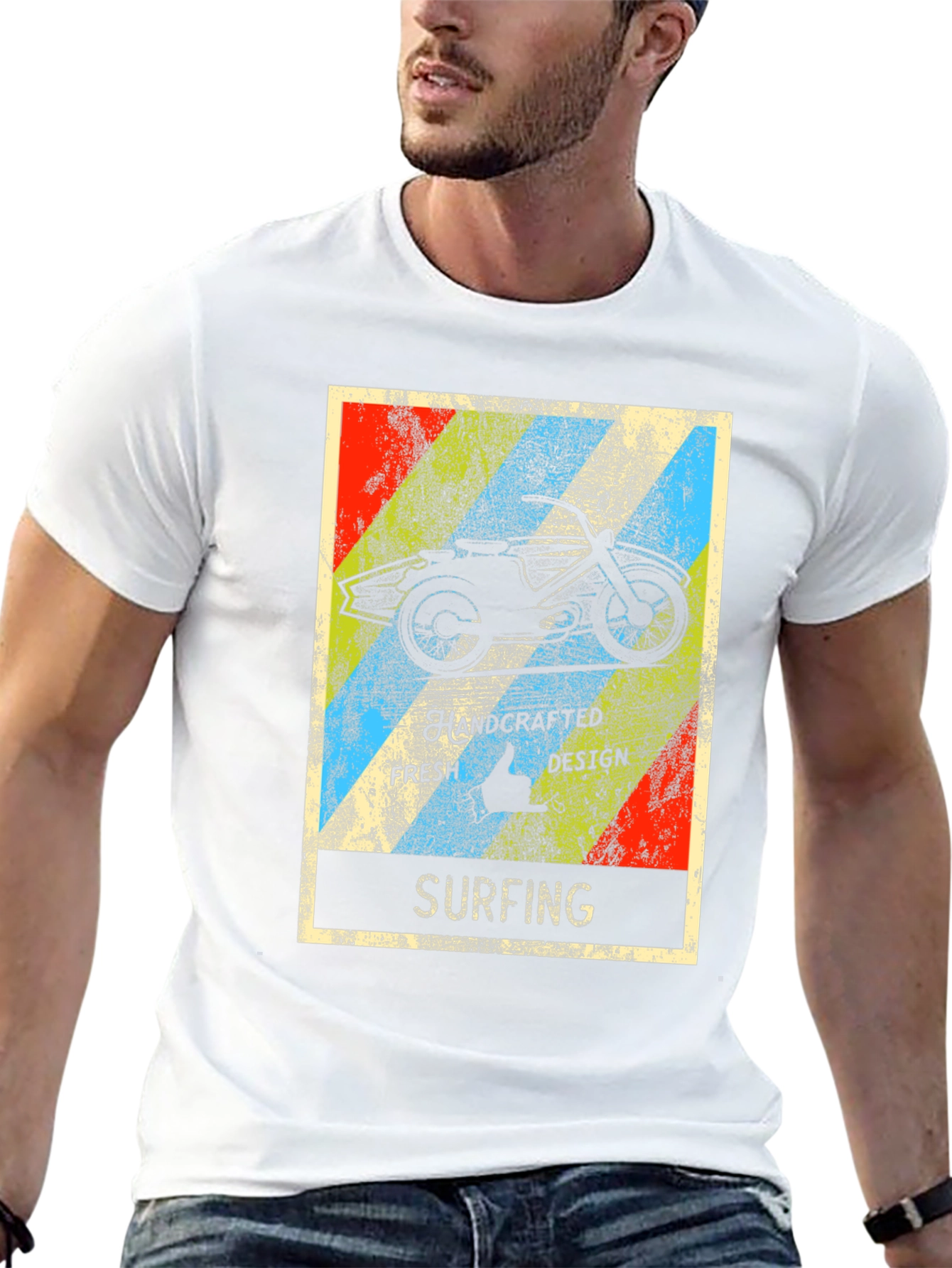 Surfing Motorcycle Graphic T-Shirt
