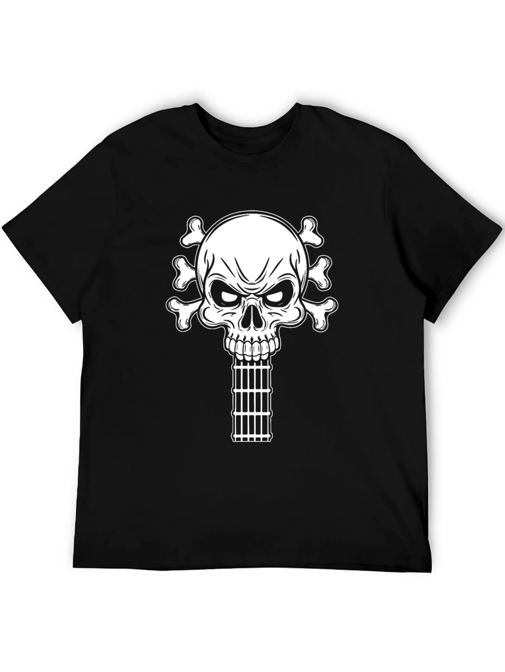 Skull & Bones Guitar Cage T-Shirt - Black