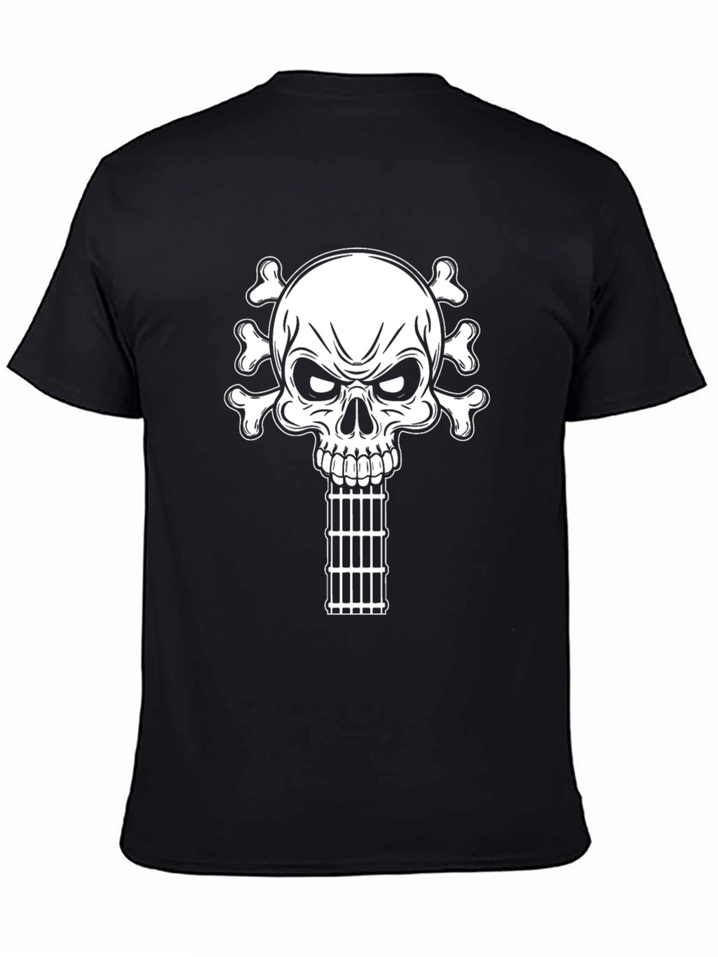 Skull & Bones Guitar Cage T-Shirt - Black