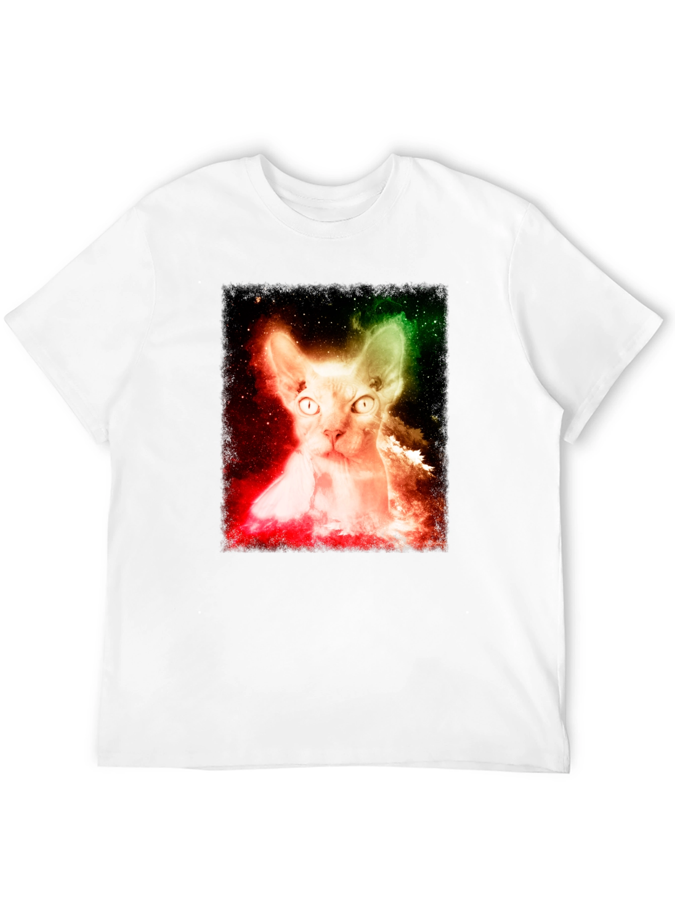 Cosmic Cat Graphic Tee - Space Galaxy Sphynx T-Shirt