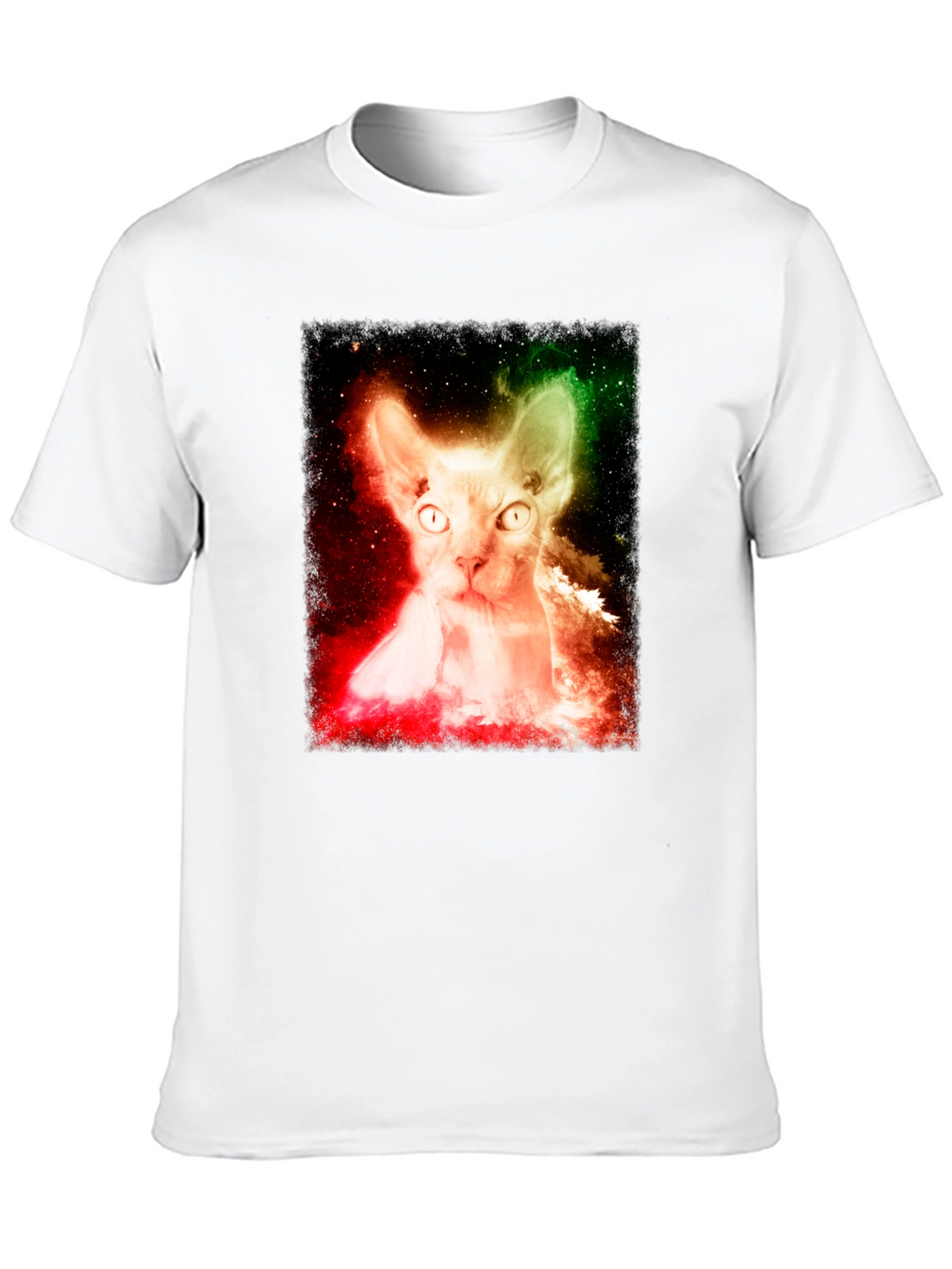 Cosmic Cat Graphic Tee - Space Galaxy Sphynx T-Shirt