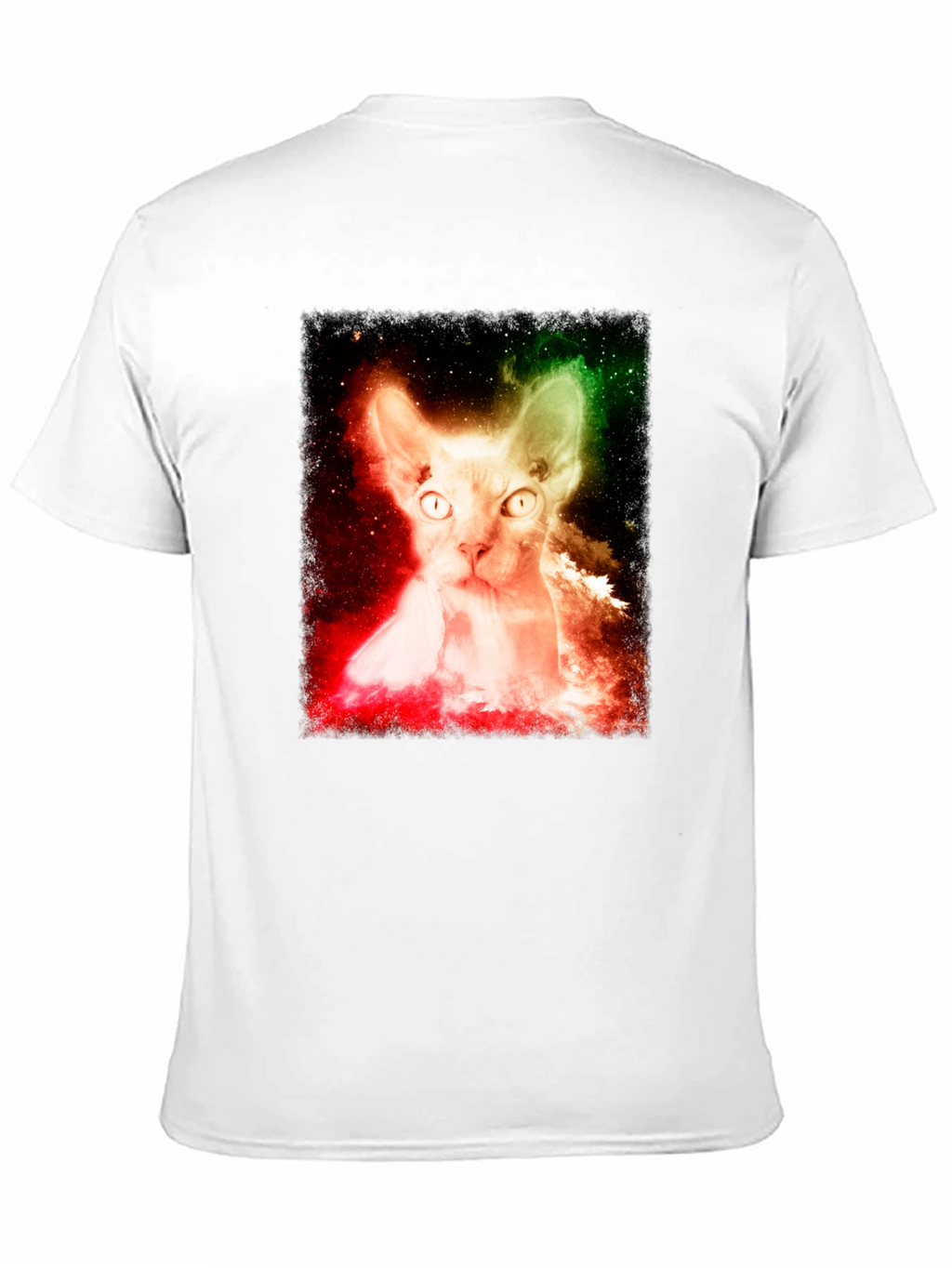 Cosmic Cat Graphic Tee - Space Galaxy Sphynx T-Shirt