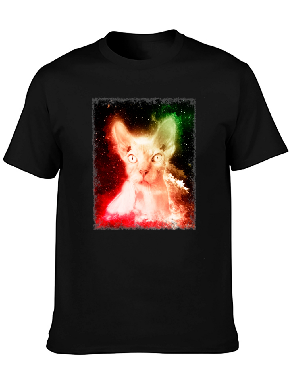 Cosmic Cat Graphic Tee - Space Galaxy Sphynx T-Shirt