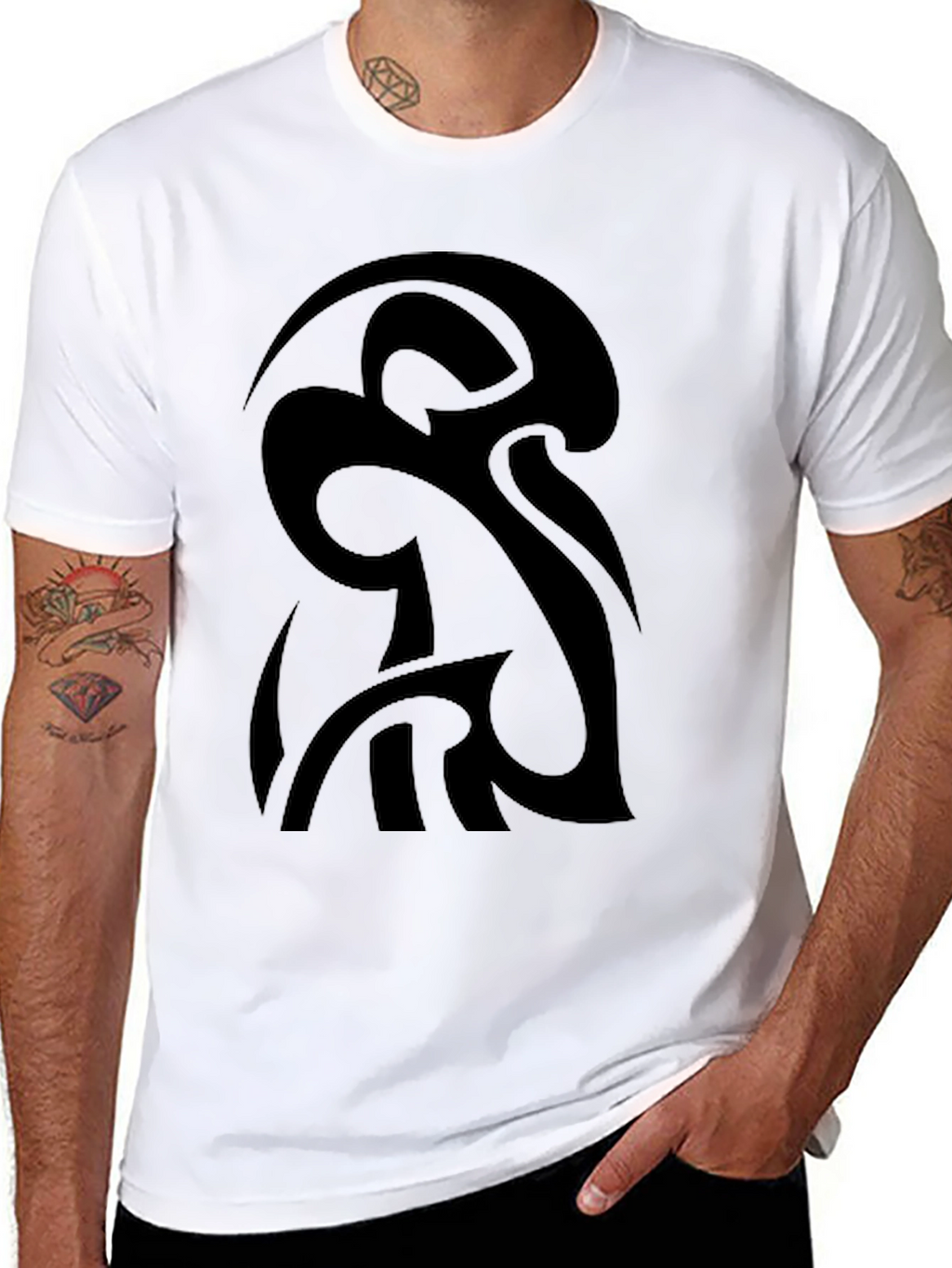 Black Tribal Tattoo Graphic Tee