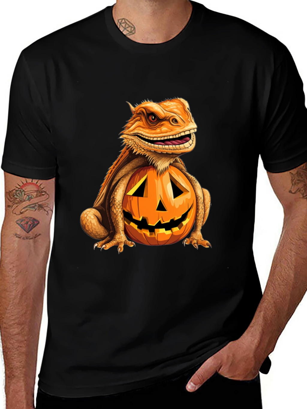 Bearded Dragon Pumpkin Halloween T-Shirt