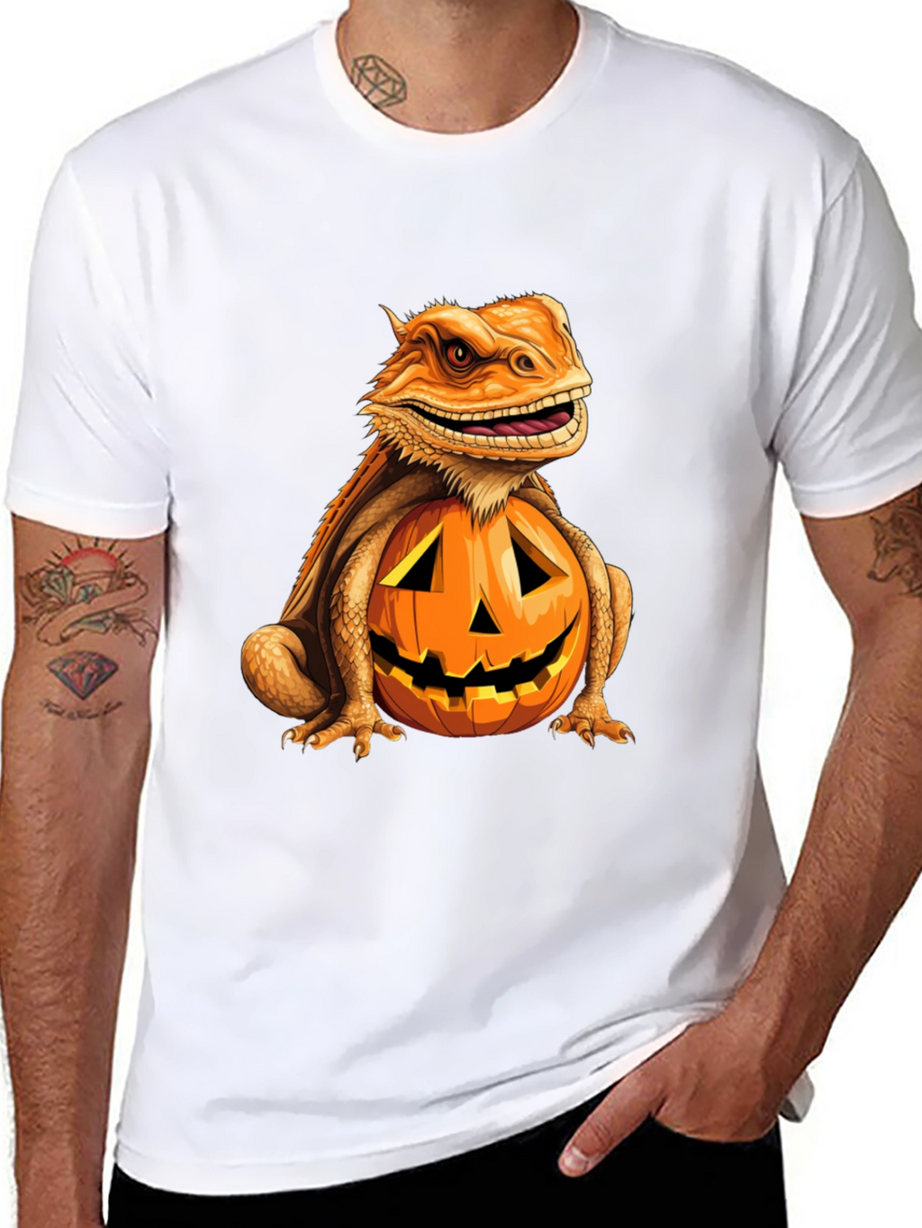 Bearded Dragon Pumpkin Halloween T-Shirt