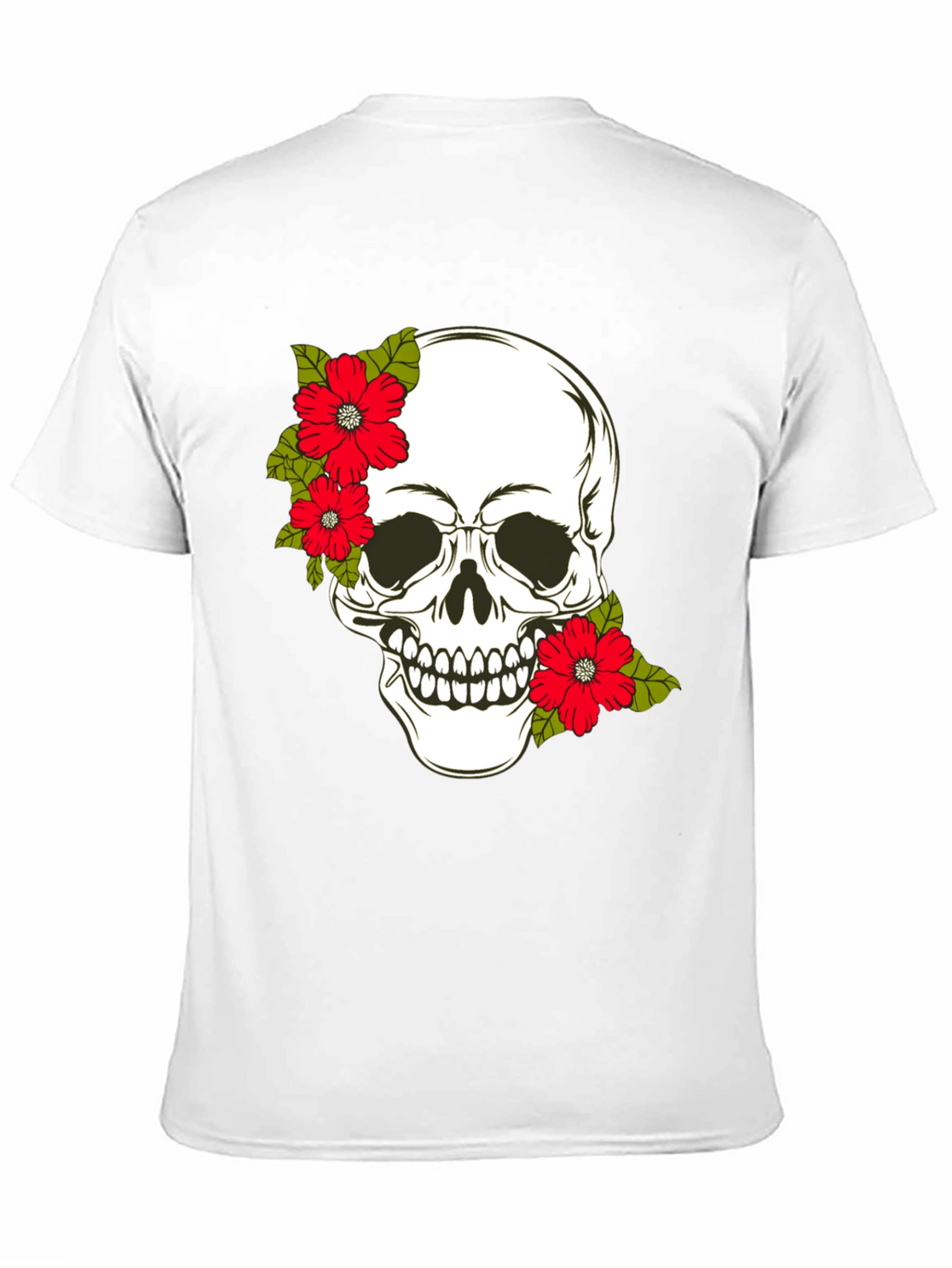 Skull & Floral Graphic Print Tee