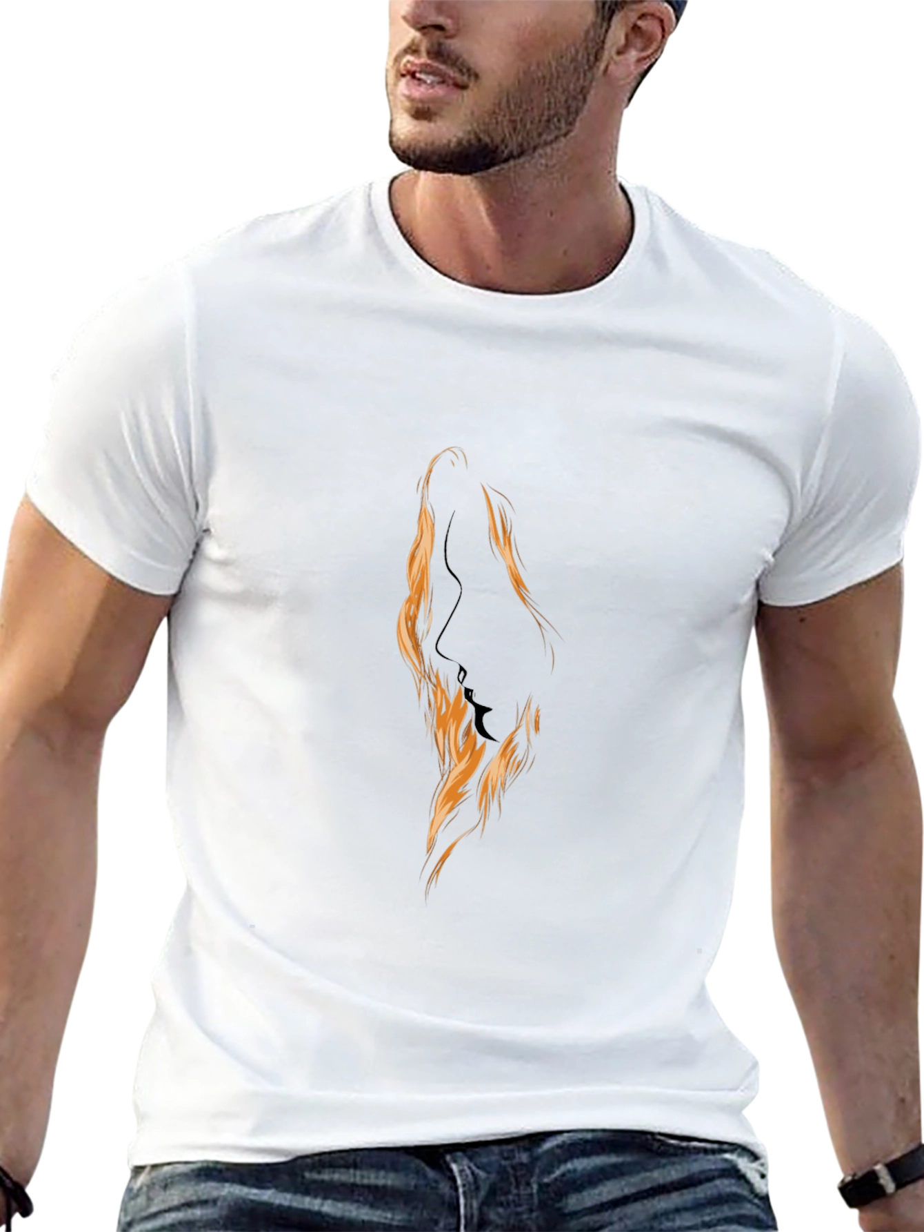 Silhouette Fire Graphic Black T-Shirt