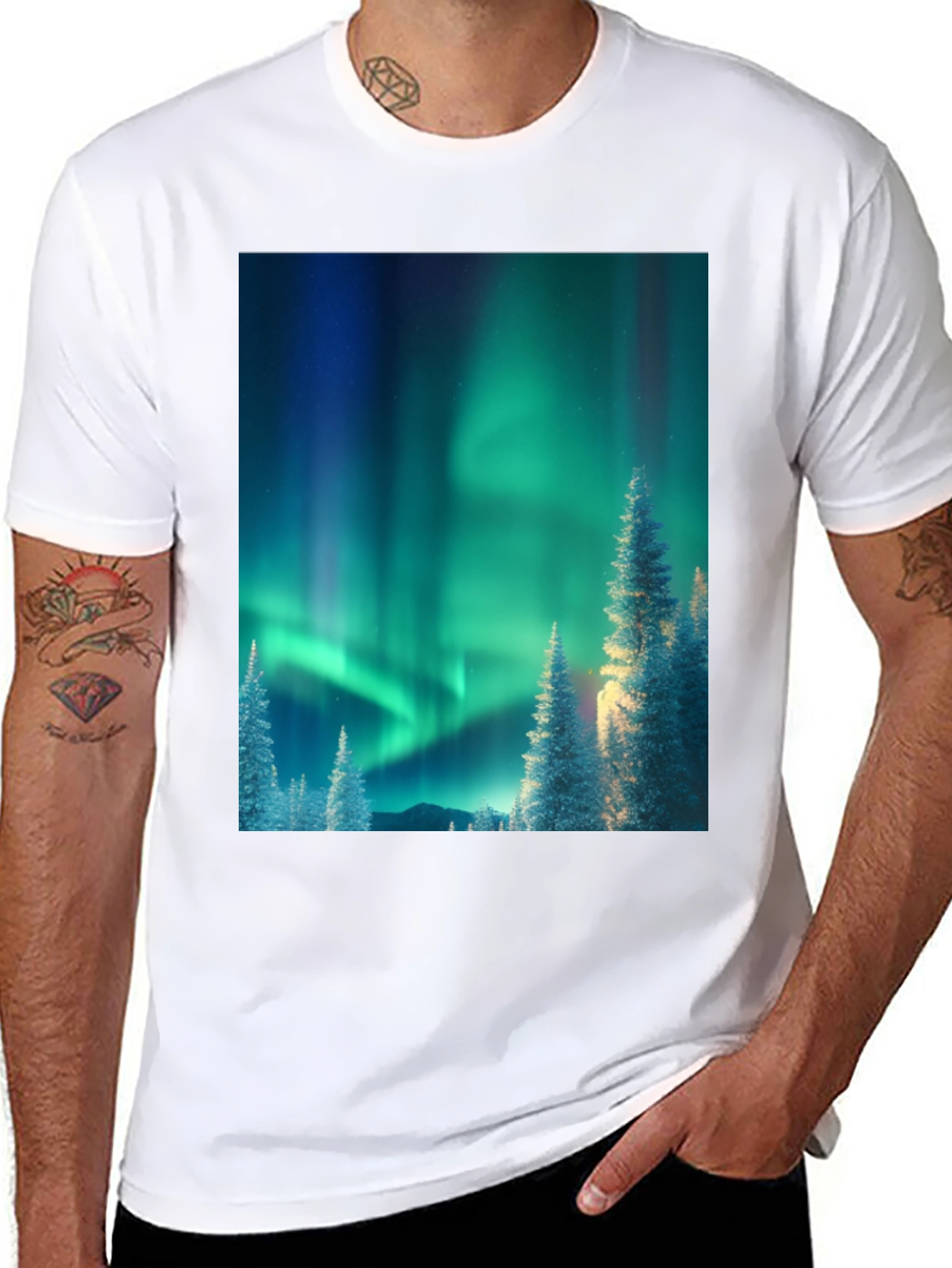 Aurora Borealis Graphic Tee - Northern Lights T-Shirt