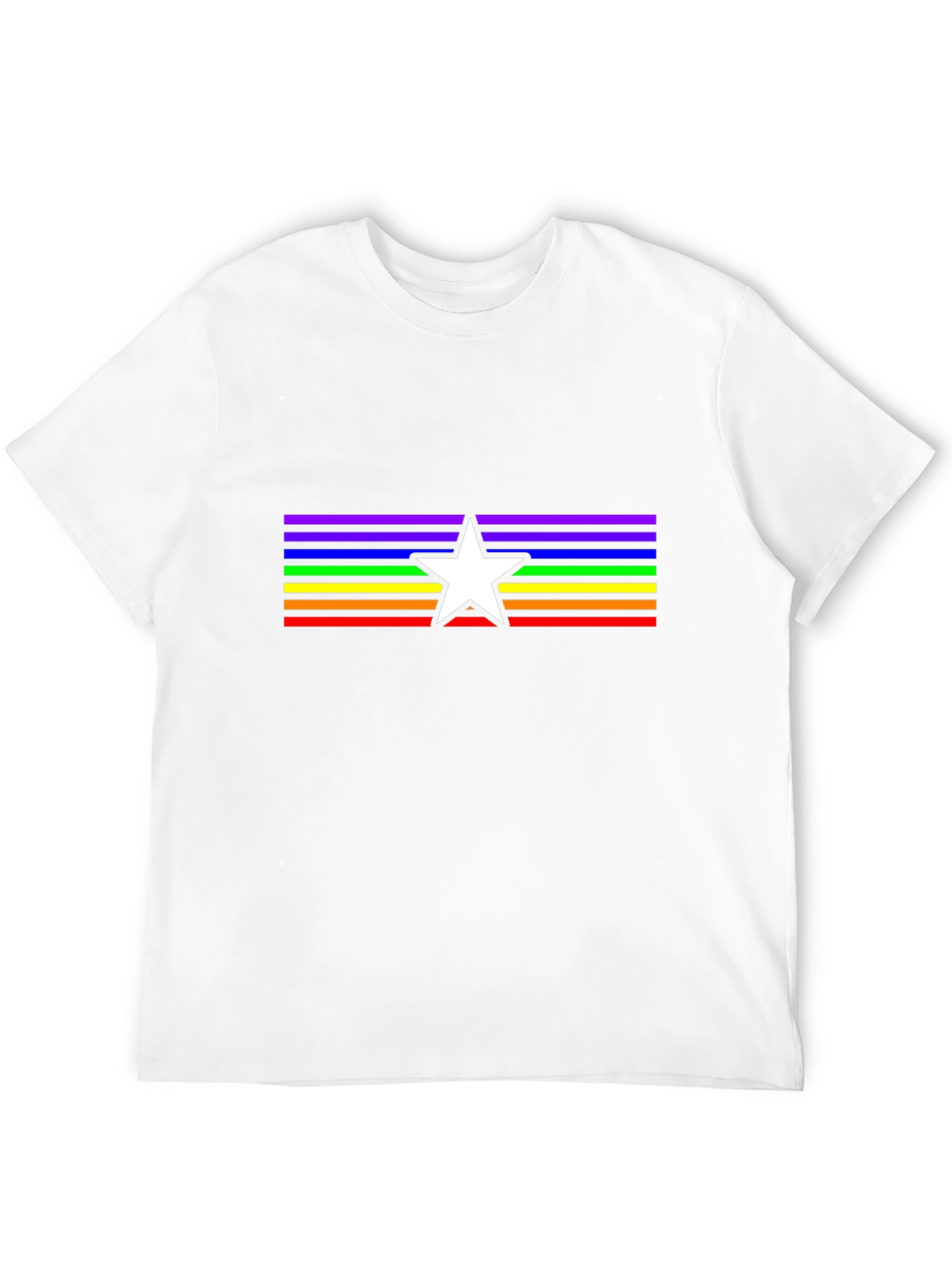 Rainbow Star Pride T-Shirt - Black