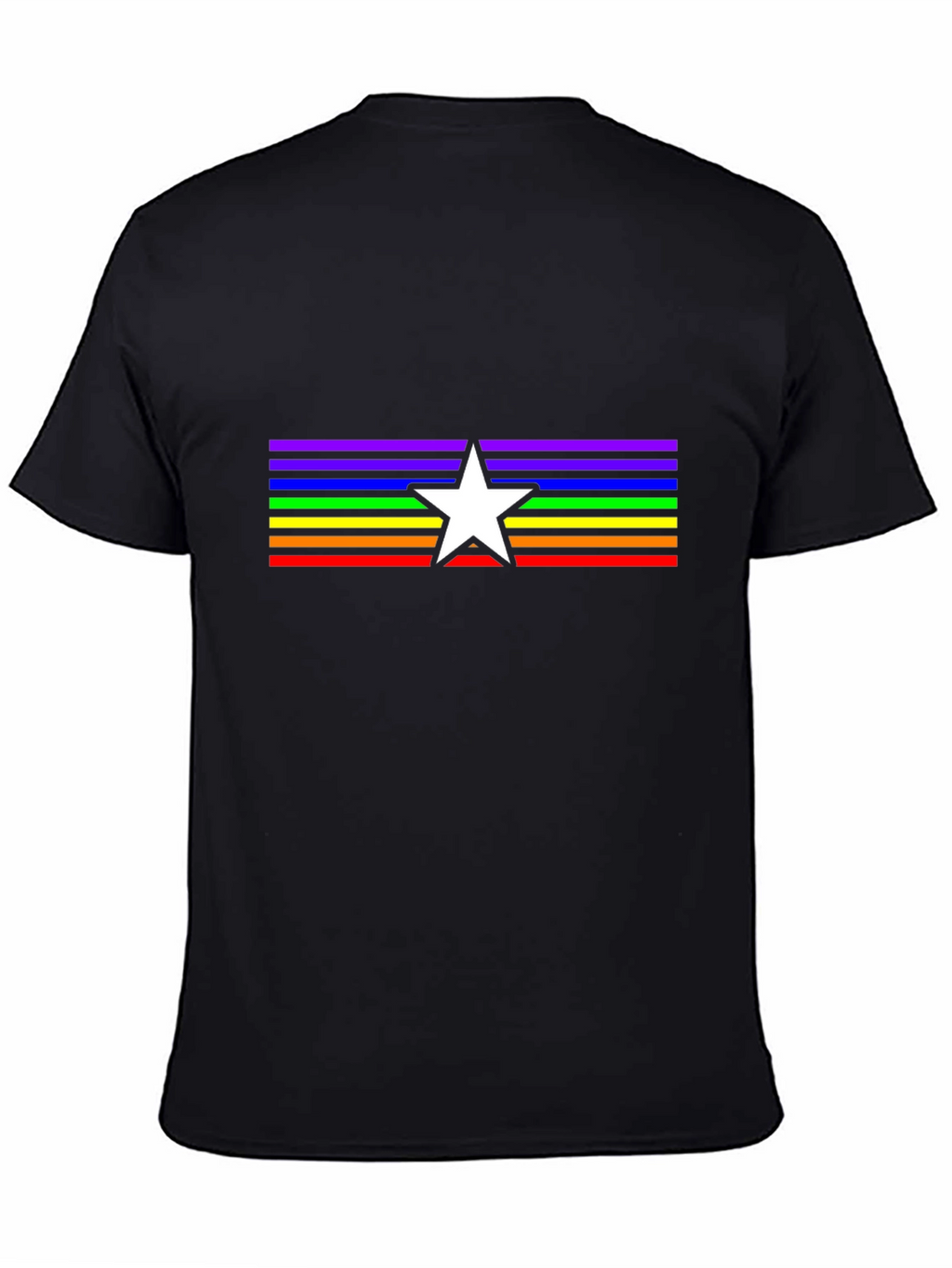 Rainbow Star Pride T-Shirt - Black