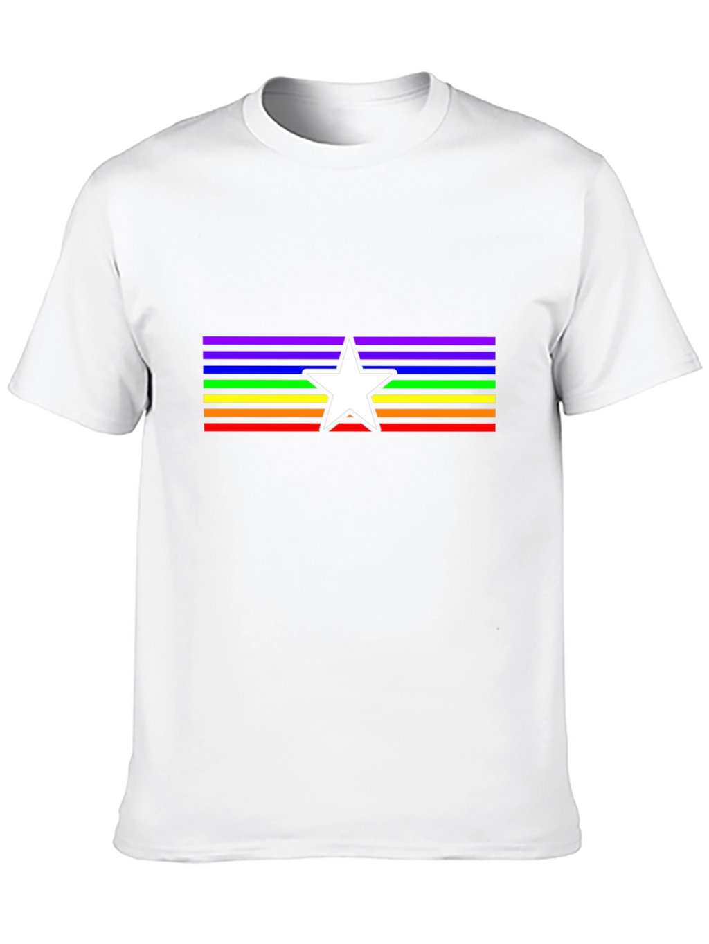 Rainbow Star Pride T-Shirt - Black