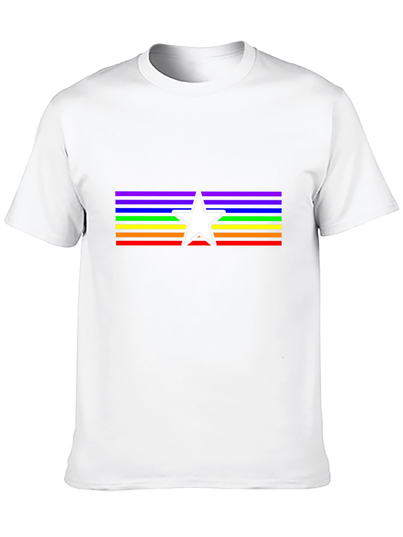 Rainbow Star Pride T-Shirt - Black