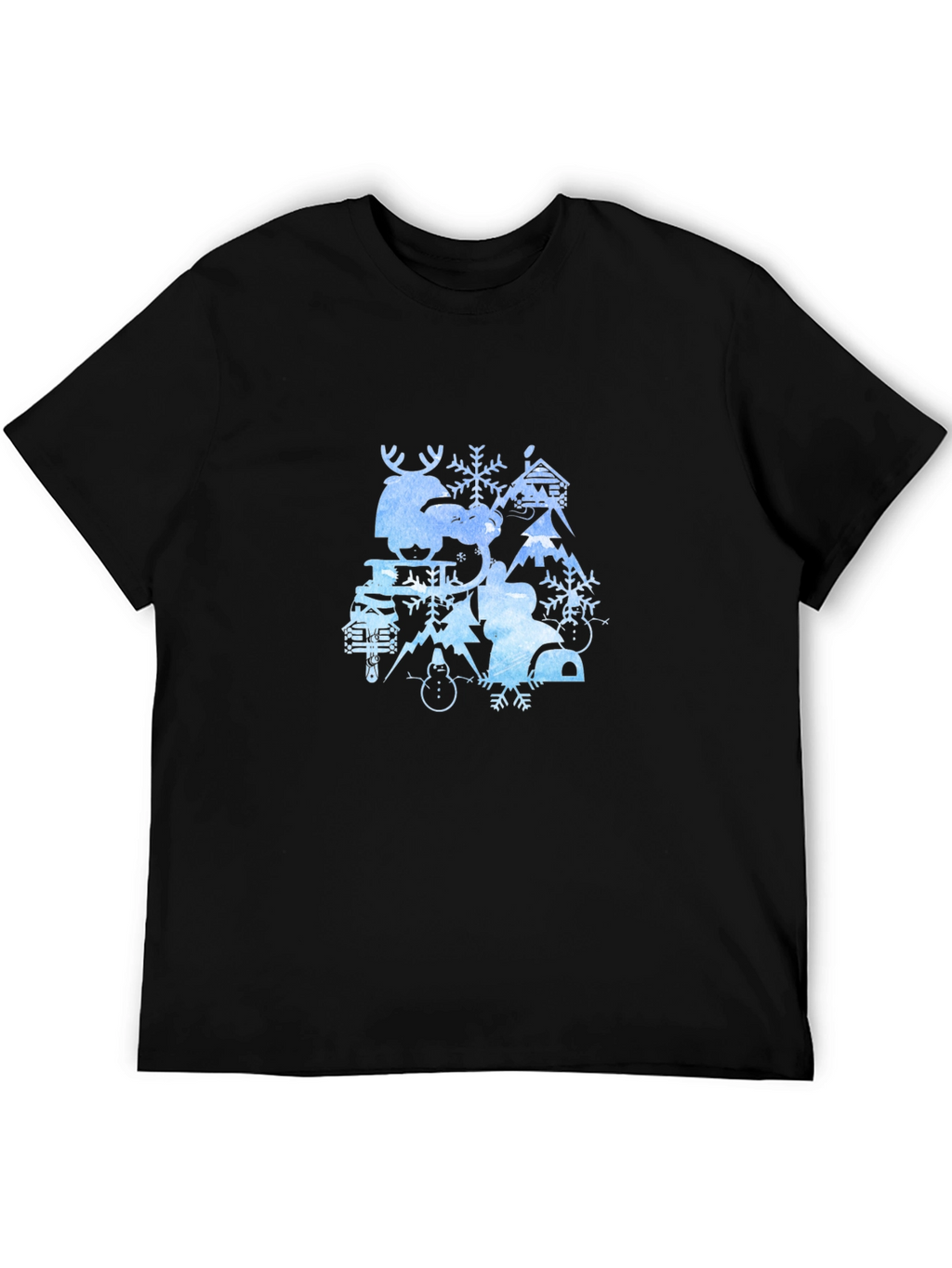 Winter Wonderland Graphic Tee - Black Cotton