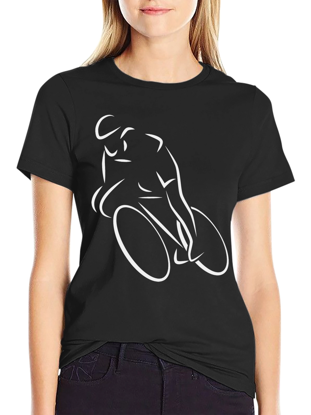 Cycling Silhouette T-Shirt - Black Cotton Tee