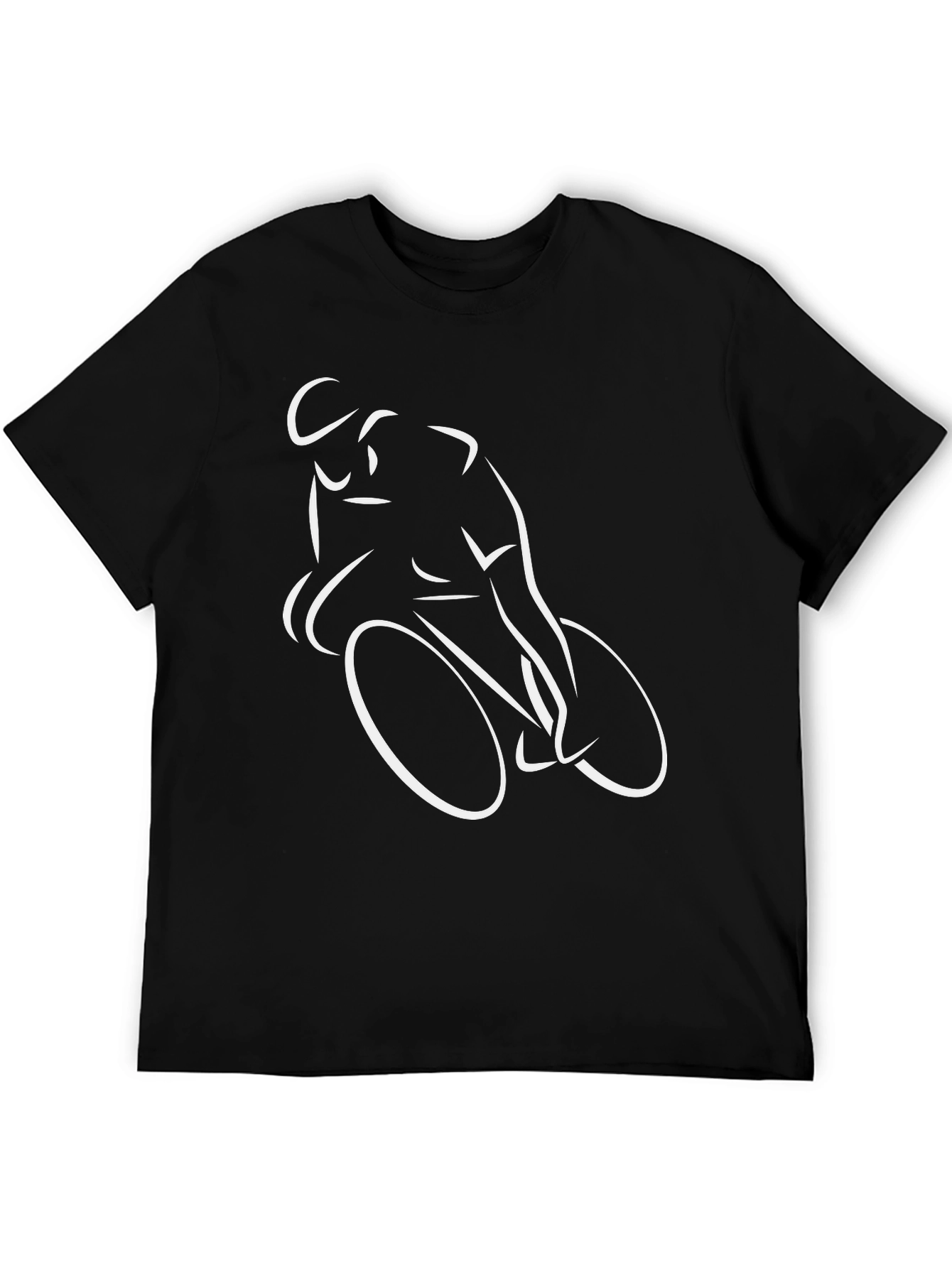 Cycling Silhouette T-Shirt - Black Cotton Tee