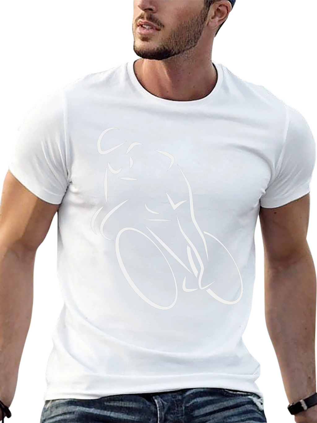Cycling Silhouette T-Shirt - Black Cotton Tee