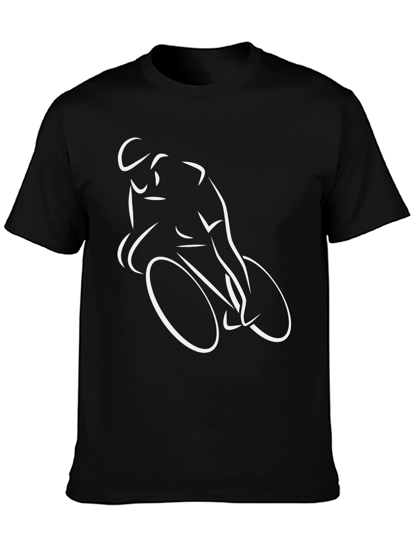 Cycling Silhouette T-Shirt - Black Cotton Tee