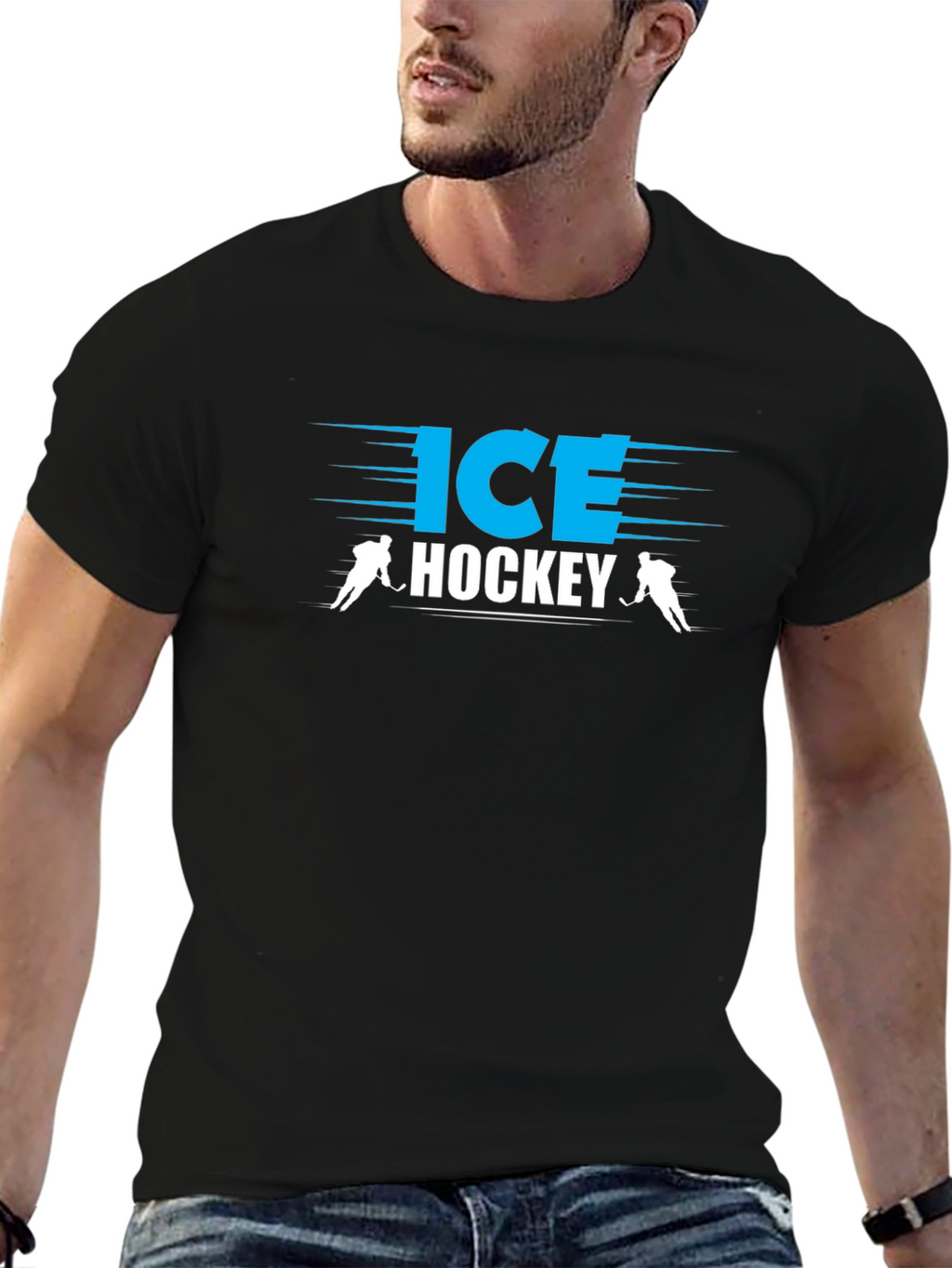 Ice Hockey Black T-Shirt