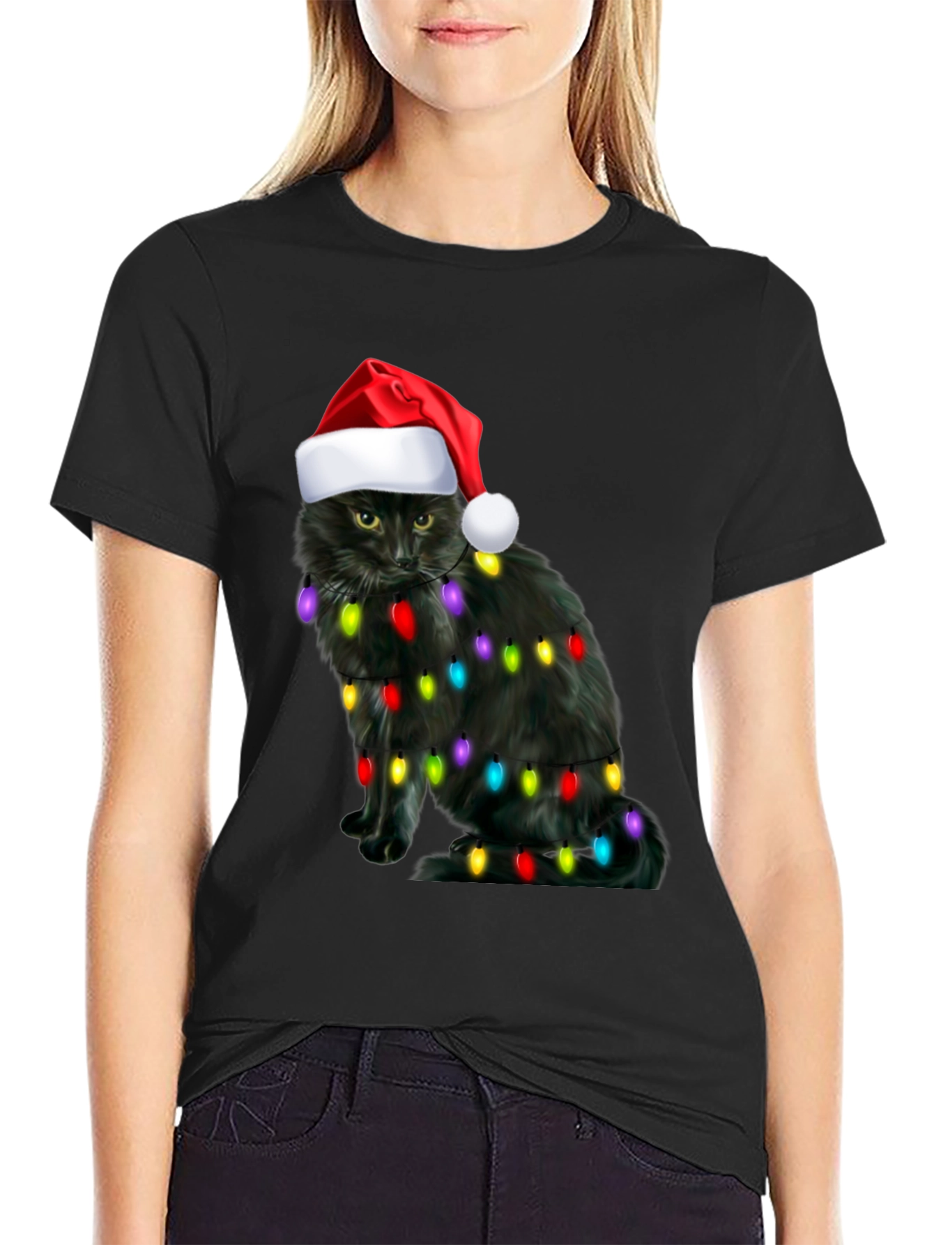 Festive Cat Christmas T-Shirt