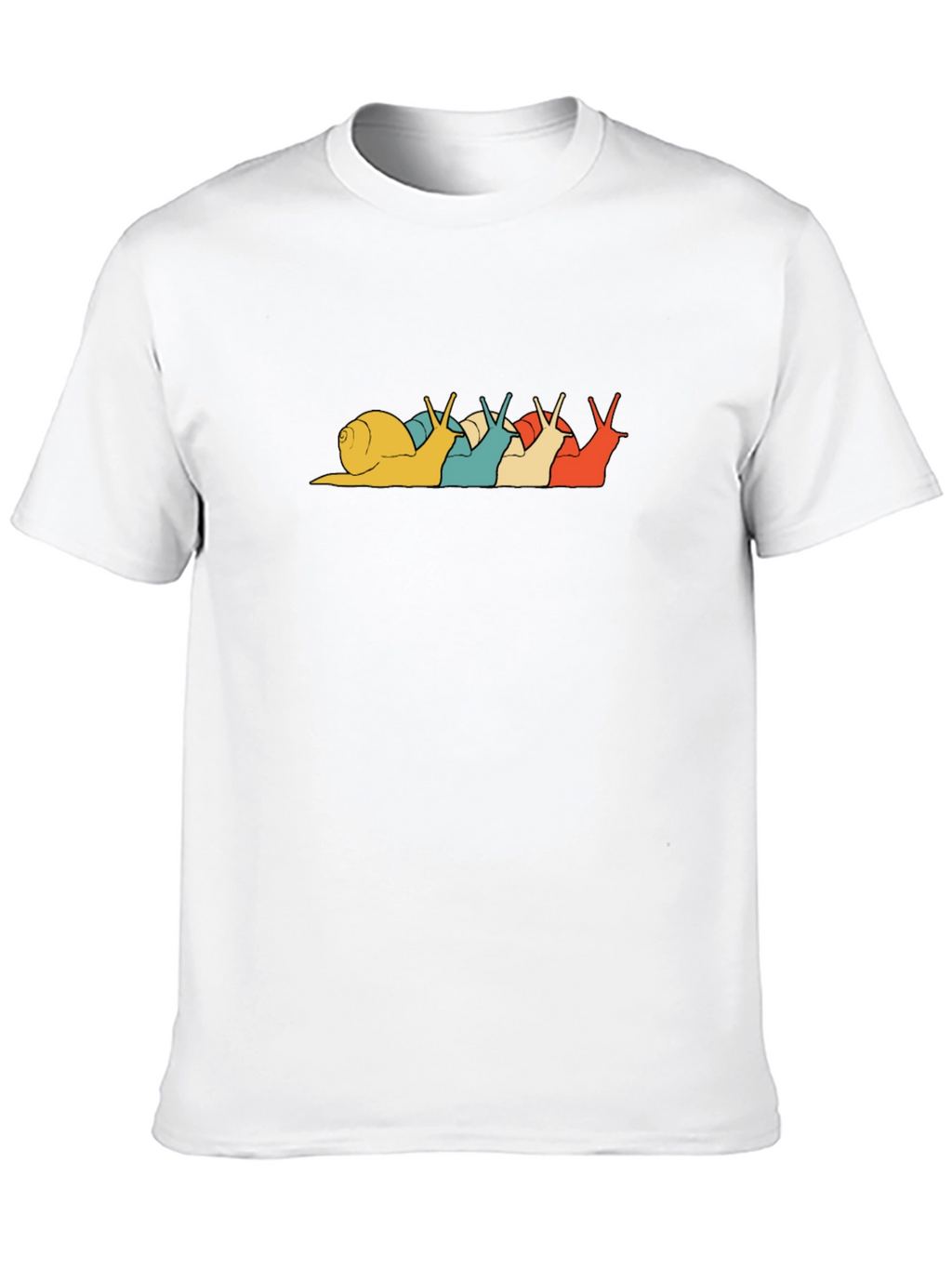 Snail Lineup Graphic Tee - Retro Style Black T-Shirt