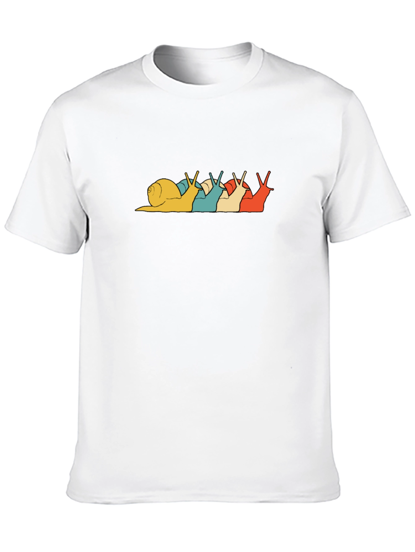 Snail Lineup Graphic Tee - Retro Style Black T-Shirt