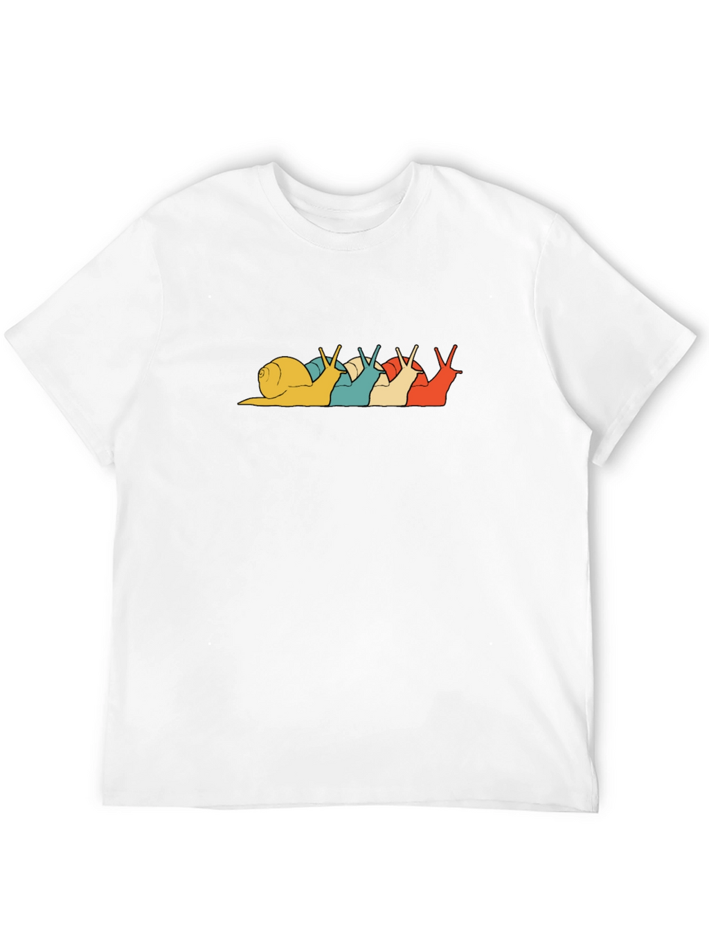 Snail Lineup Graphic Tee - Retro Style Black T-Shirt